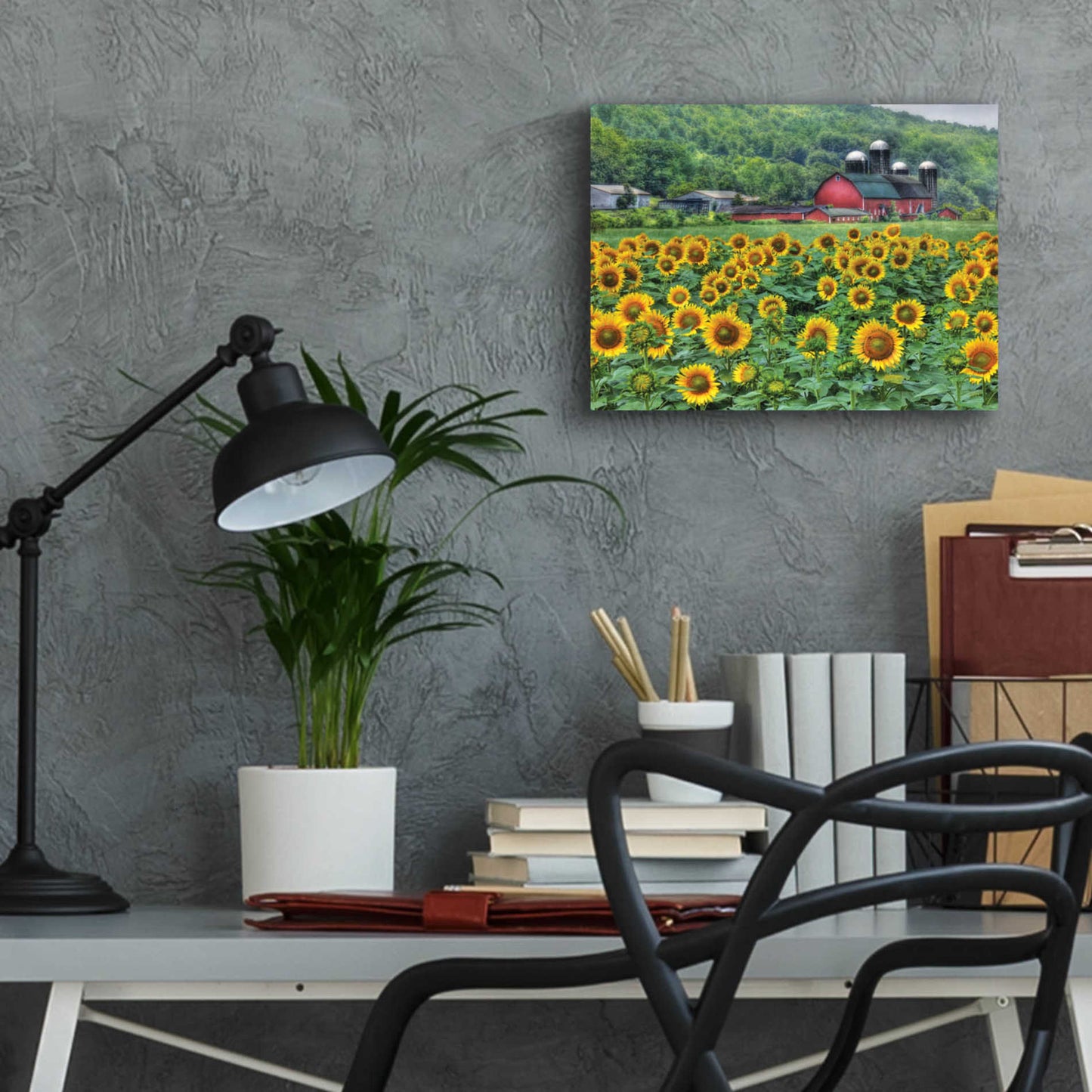 Epic Art 'Sunflower Field' by Lori Deiter Acrylic Glass Wall Art,16x12