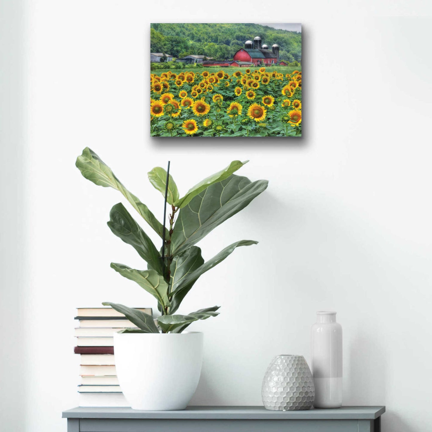 Epic Art 'Sunflower Field' by Lori Deiter Acrylic Glass Wall Art,16x12