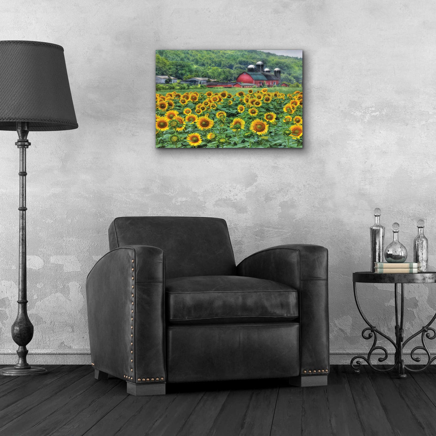 Epic Art 'Sunflower Field' by Lori Deiter Acrylic Glass Wall Art,24x16
