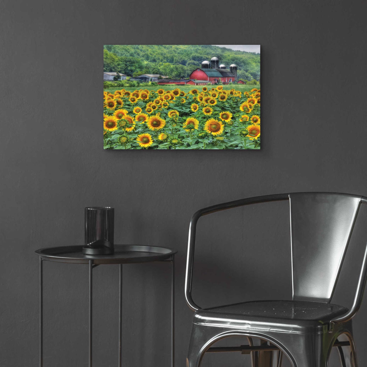 Epic Art 'Sunflower Field' by Lori Deiter Acrylic Glass Wall Art,24x16