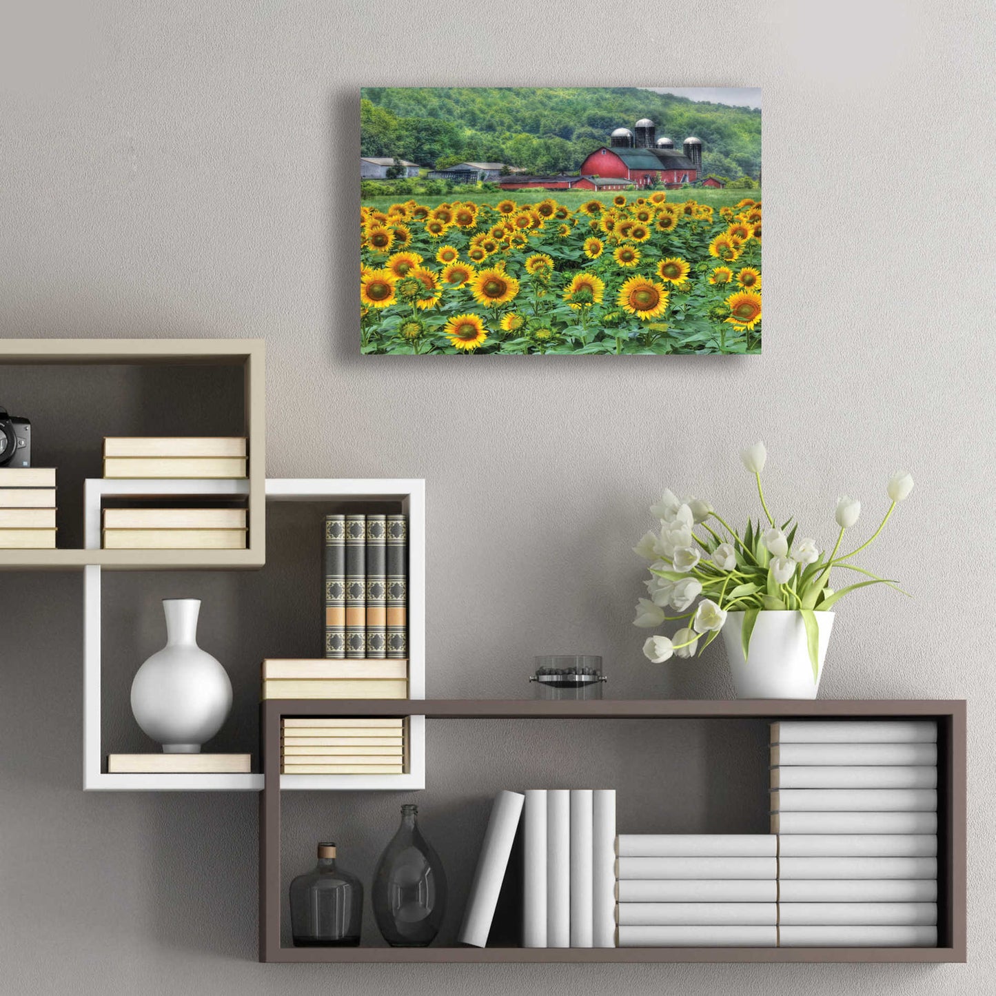 Epic Art 'Sunflower Field' by Lori Deiter Acrylic Glass Wall Art,24x16