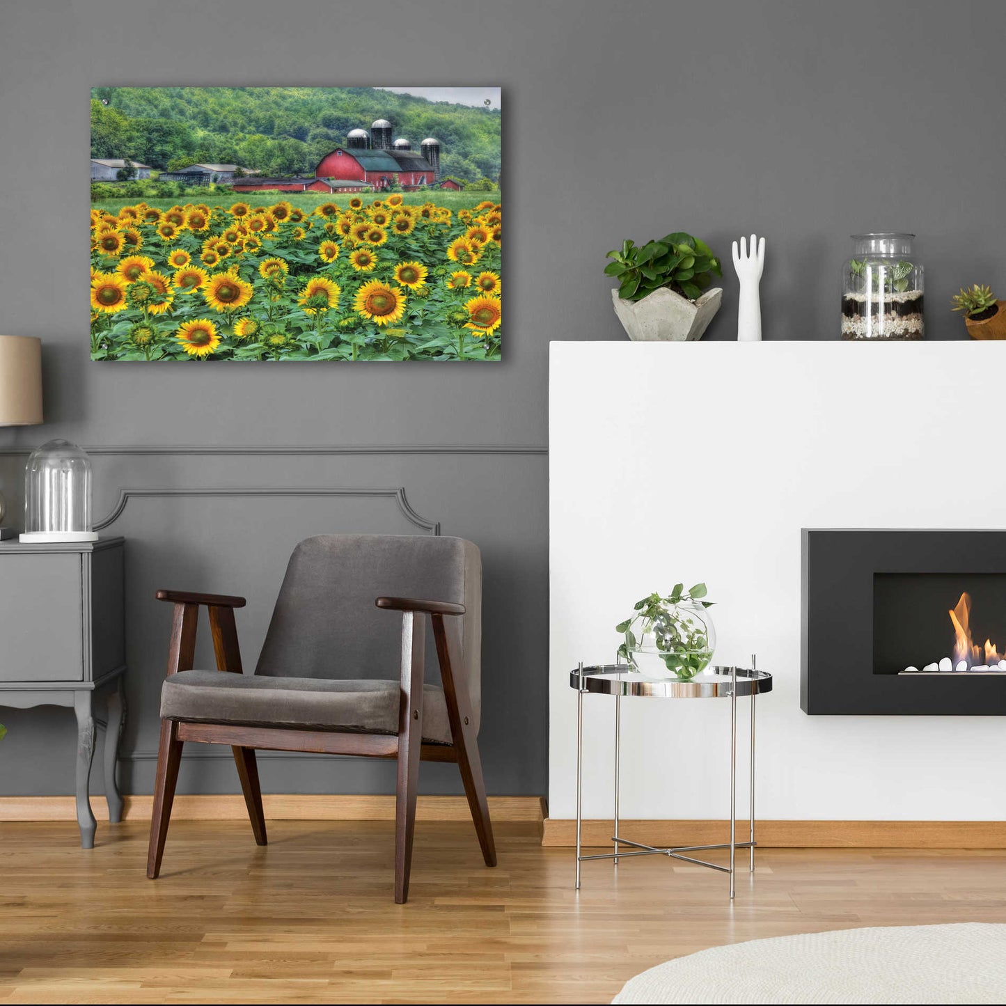 Epic Art 'Sunflower Field' by Lori Deiter Acrylic Glass Wall Art,36x24