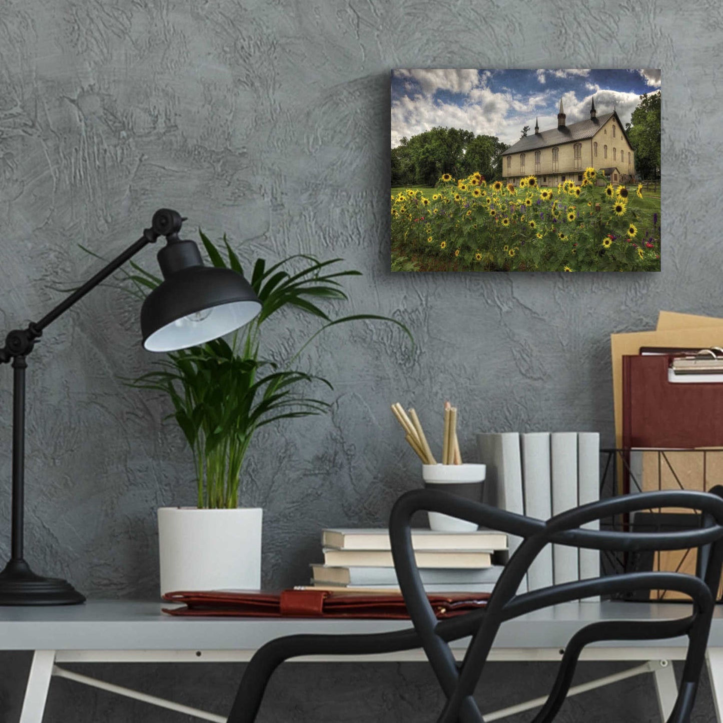 Epic Art 'Sunflower Garden' by Lori Deiter Acrylic Glass Wall Art,16x12