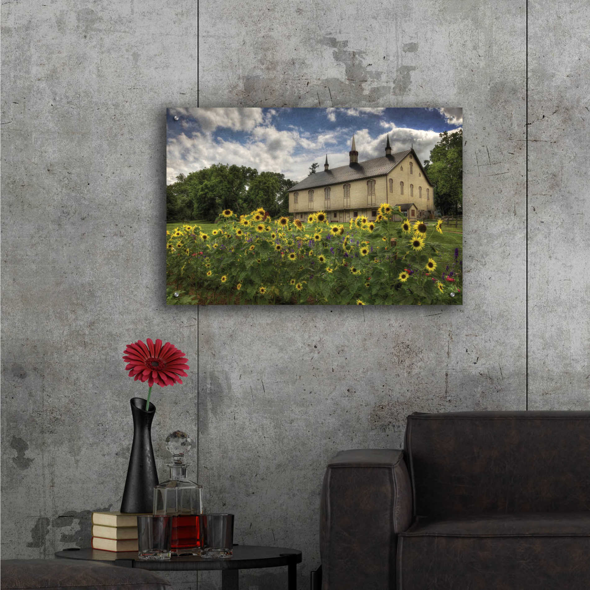 Epic Art 'Sunflower Garden' by Lori Deiter Acrylic Glass Wall Art,36x24