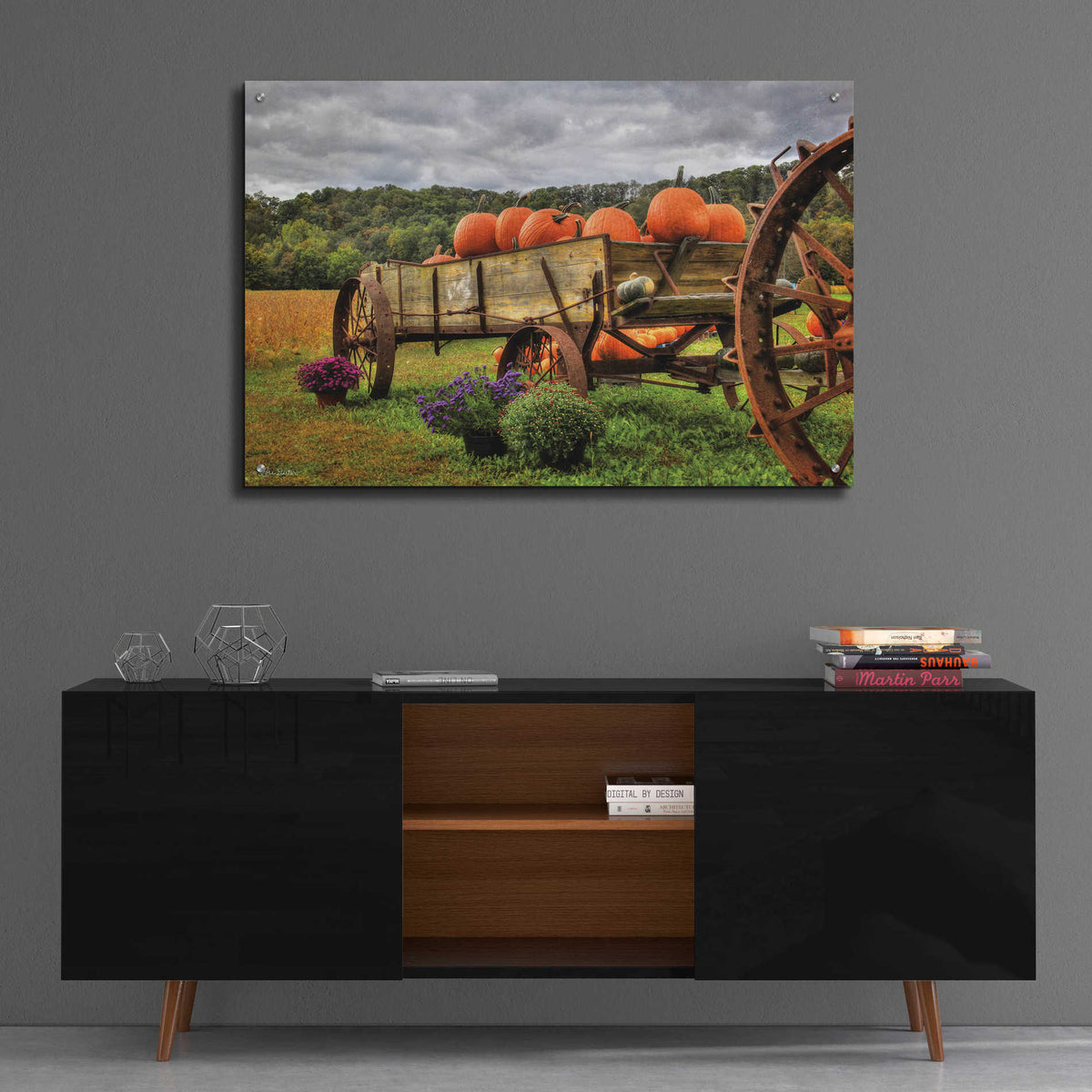 Epic Art 'Pumpkin Wagon' by Lori Deiter Acrylic Glass Wall Art,36x24
