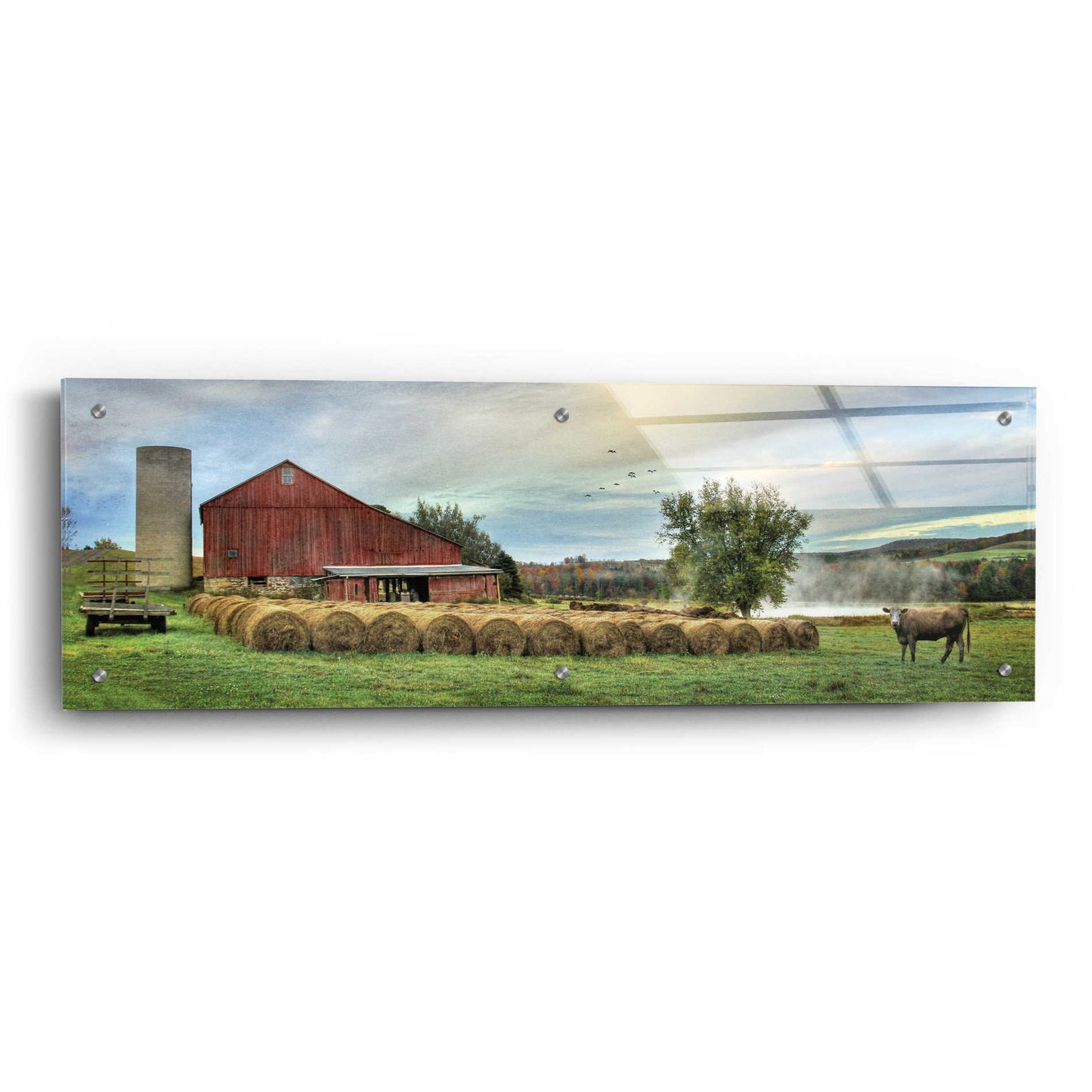 Epic Art 'Hay Harvest' by Lori Deiter Acrylic Glass Wall Art,36x12
