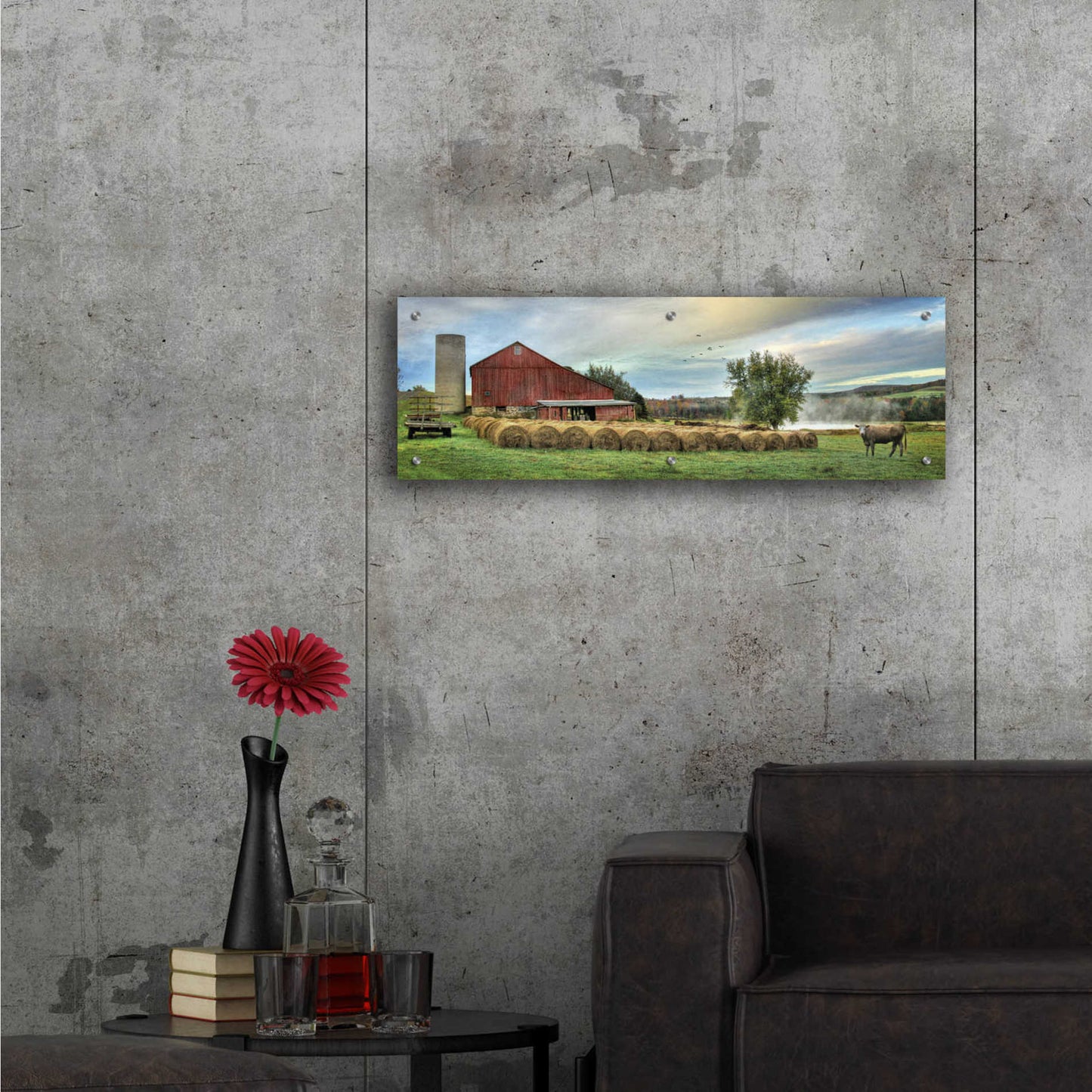 Epic Art 'Hay Harvest' by Lori Deiter Acrylic Glass Wall Art,36x12