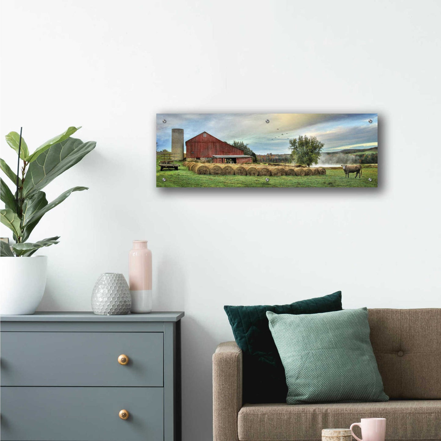 Epic Art 'Hay Harvest' by Lori Deiter Acrylic Glass Wall Art,36x12