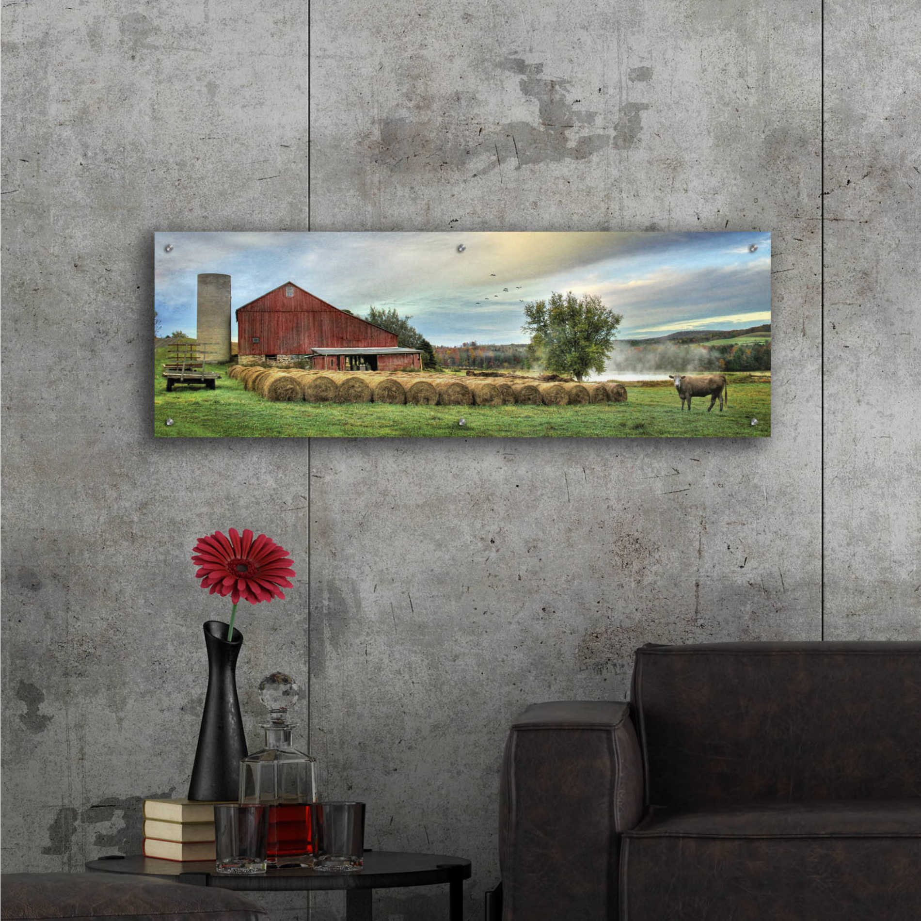 Epic Art 'Hay Harvest' by Lori Deiter Acrylic Glass Wall Art,48x16