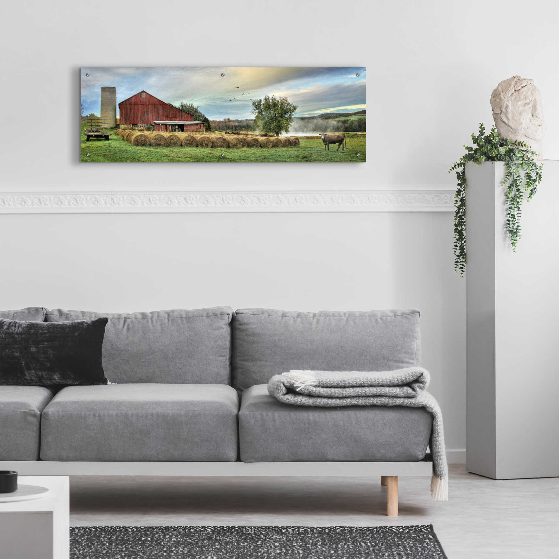 Epic Art 'Hay Harvest' by Lori Deiter Acrylic Glass Wall Art,48x16