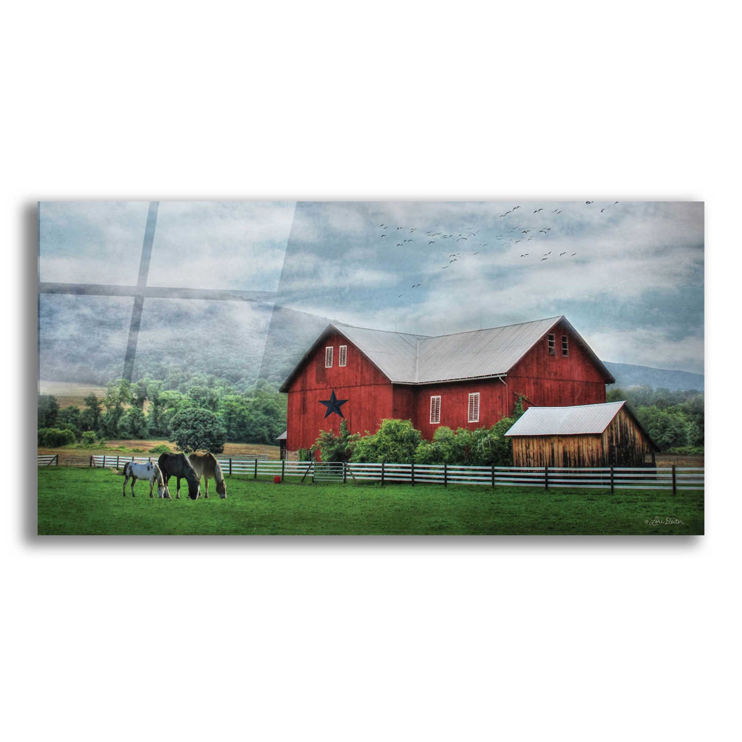 Epic Art 'Grazin' Time' by Lori Deiter Acrylic Glass Wall Art,24x12