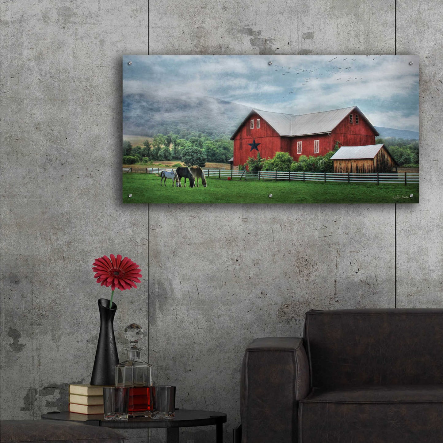 Epic Art 'Grazin' Time' by Lori Deiter Acrylic Glass Wall Art,48x24