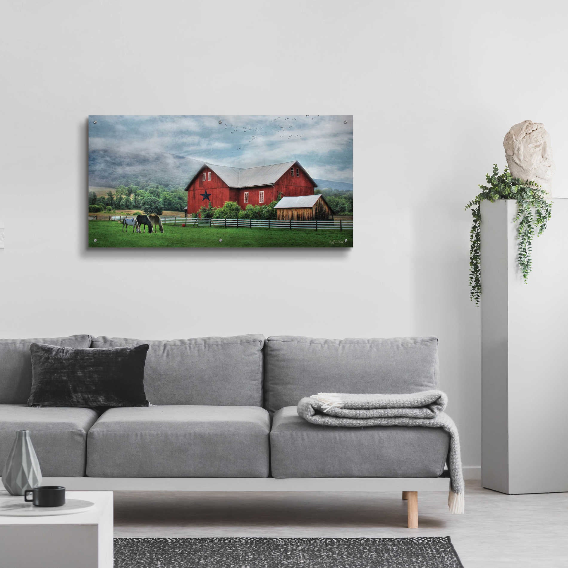 Epic Art 'Grazin' Time' by Lori Deiter Acrylic Glass Wall Art,48x24