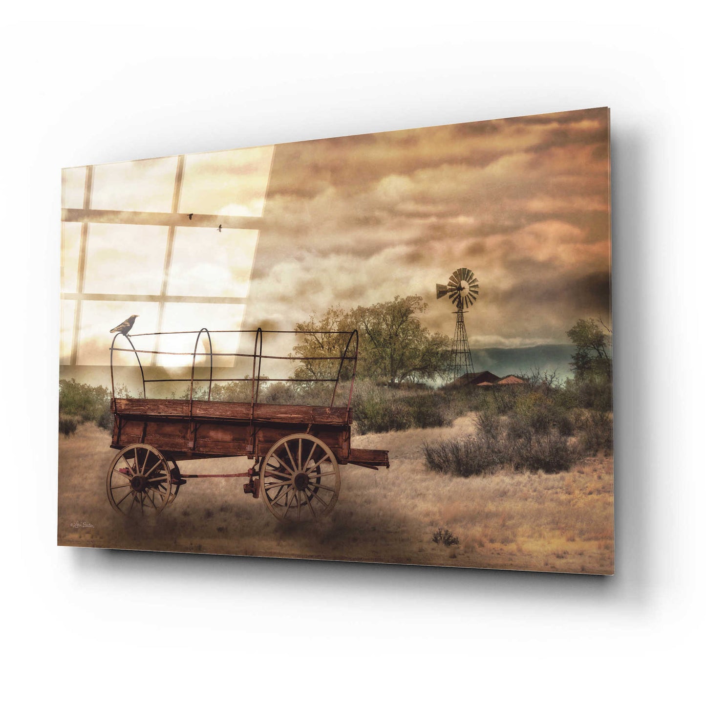 Epic Art 'Desert Wagon' by Lori Deiter Acrylic Glass Wall Art,24x16