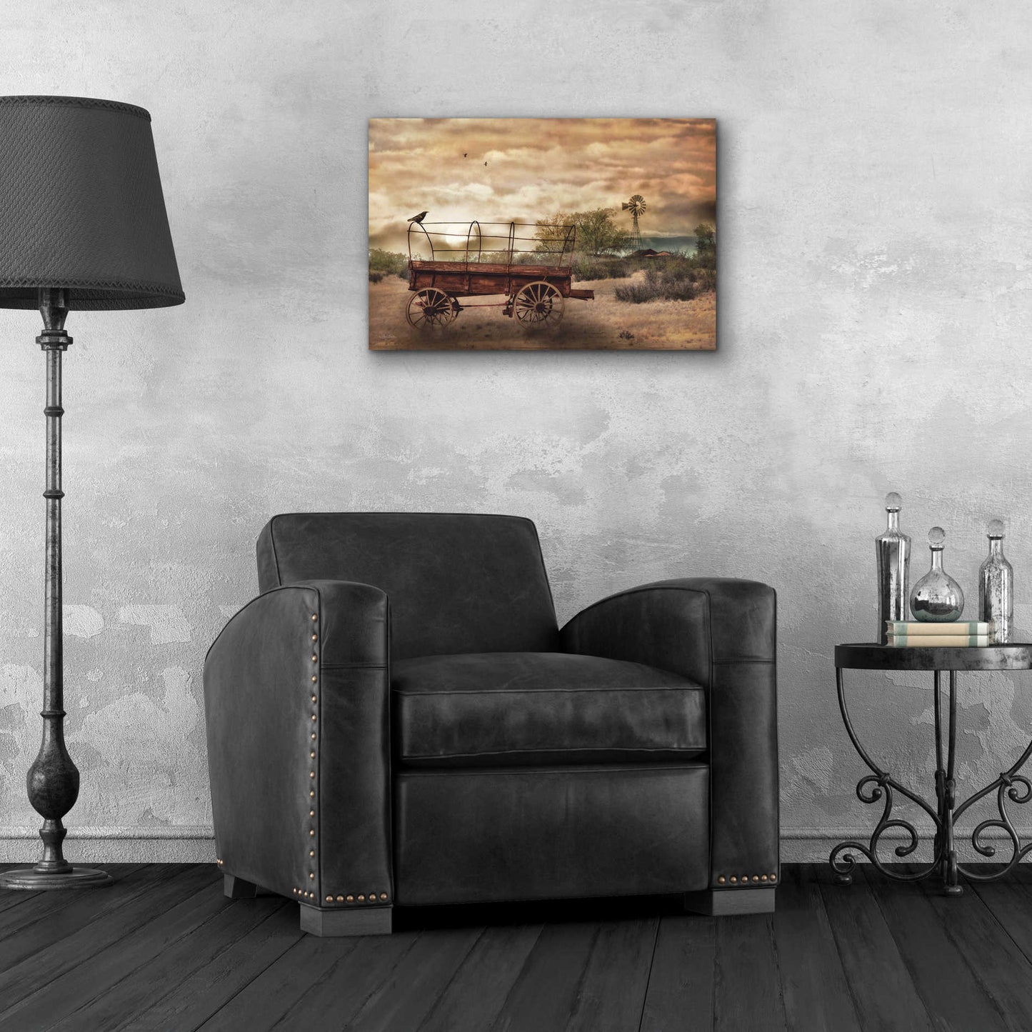 Epic Art 'Desert Wagon' by Lori Deiter Acrylic Glass Wall Art,24x16