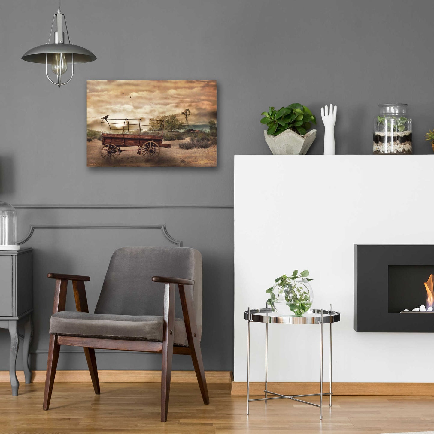 Epic Art 'Desert Wagon' by Lori Deiter Acrylic Glass Wall Art,24x16