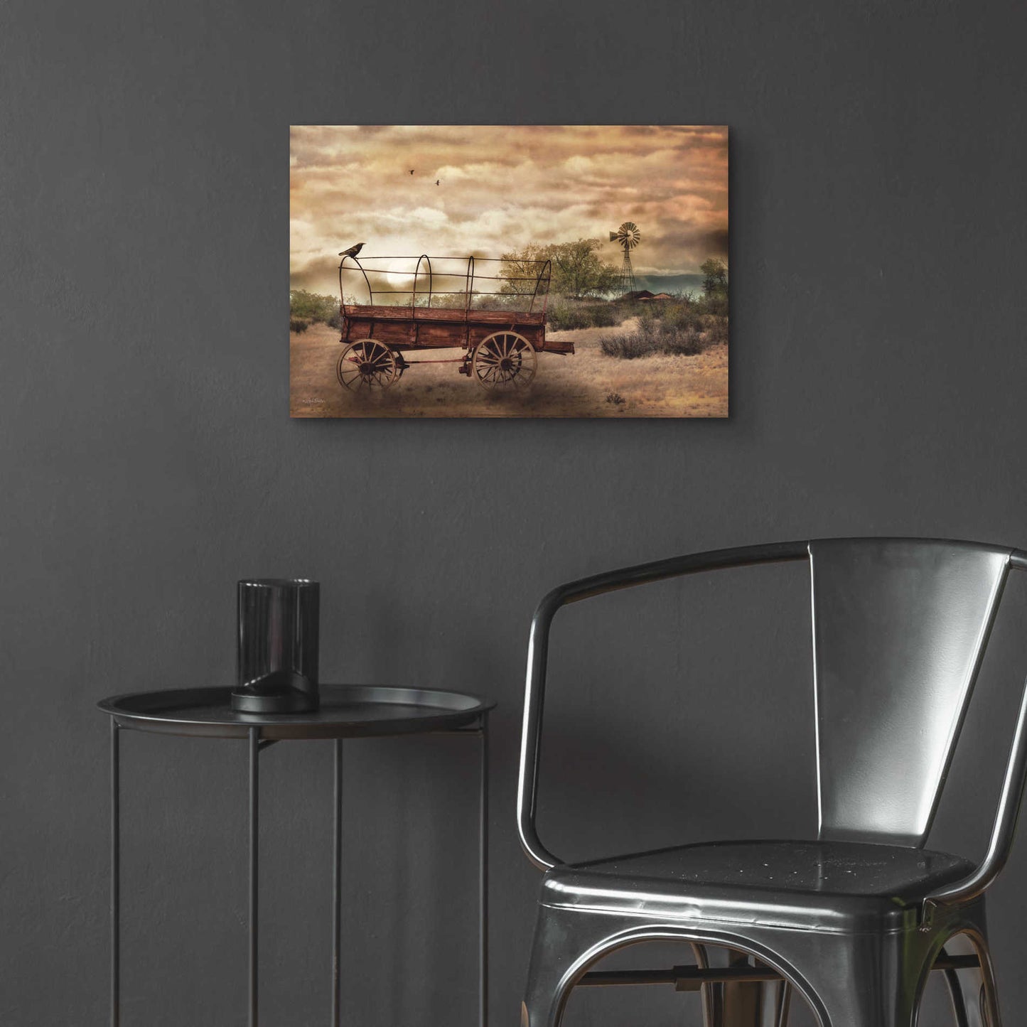 Epic Art 'Desert Wagon' by Lori Deiter Acrylic Glass Wall Art,24x16