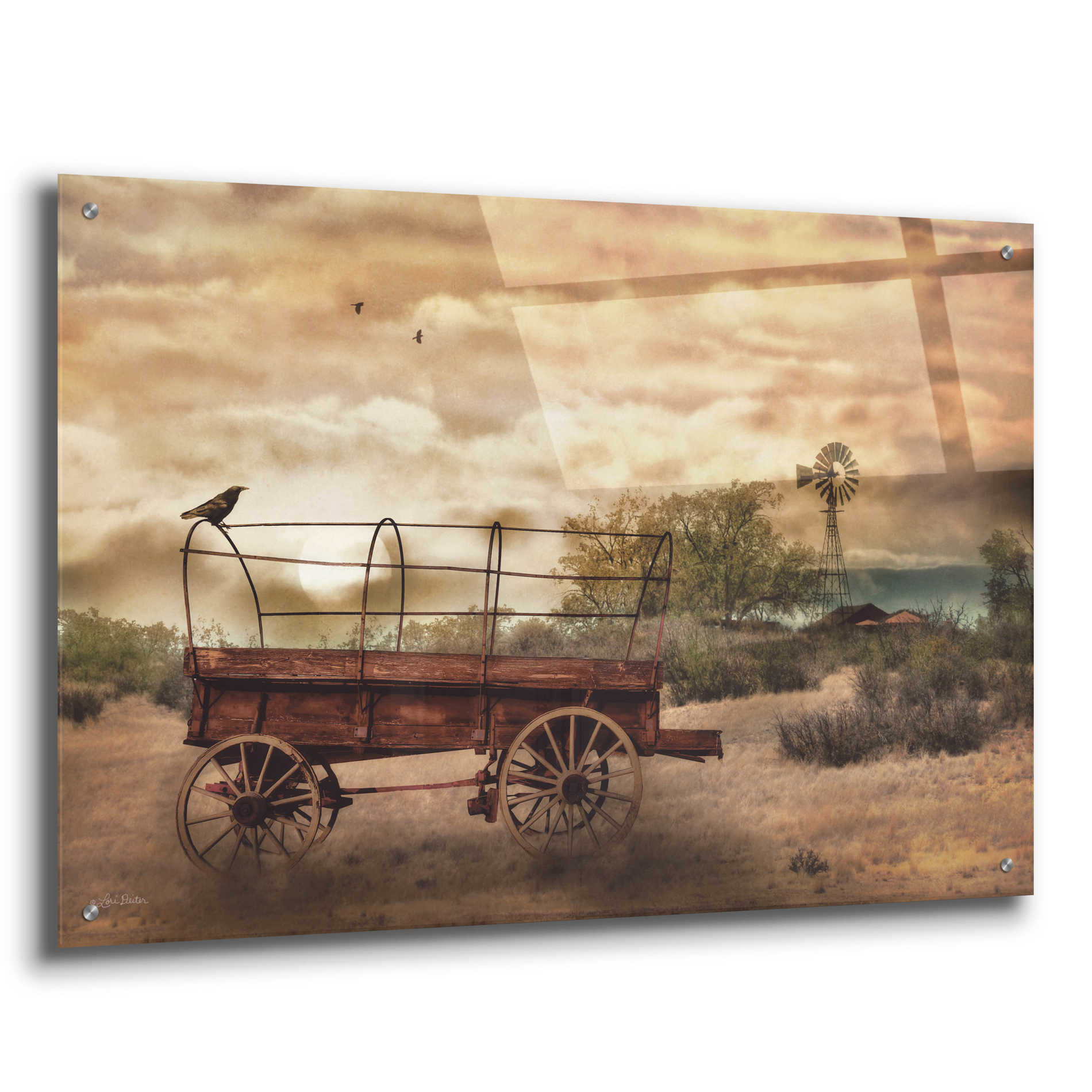 Epic Art 'Desert Wagon' by Lori Deiter Acrylic Glass Wall Art,36x24