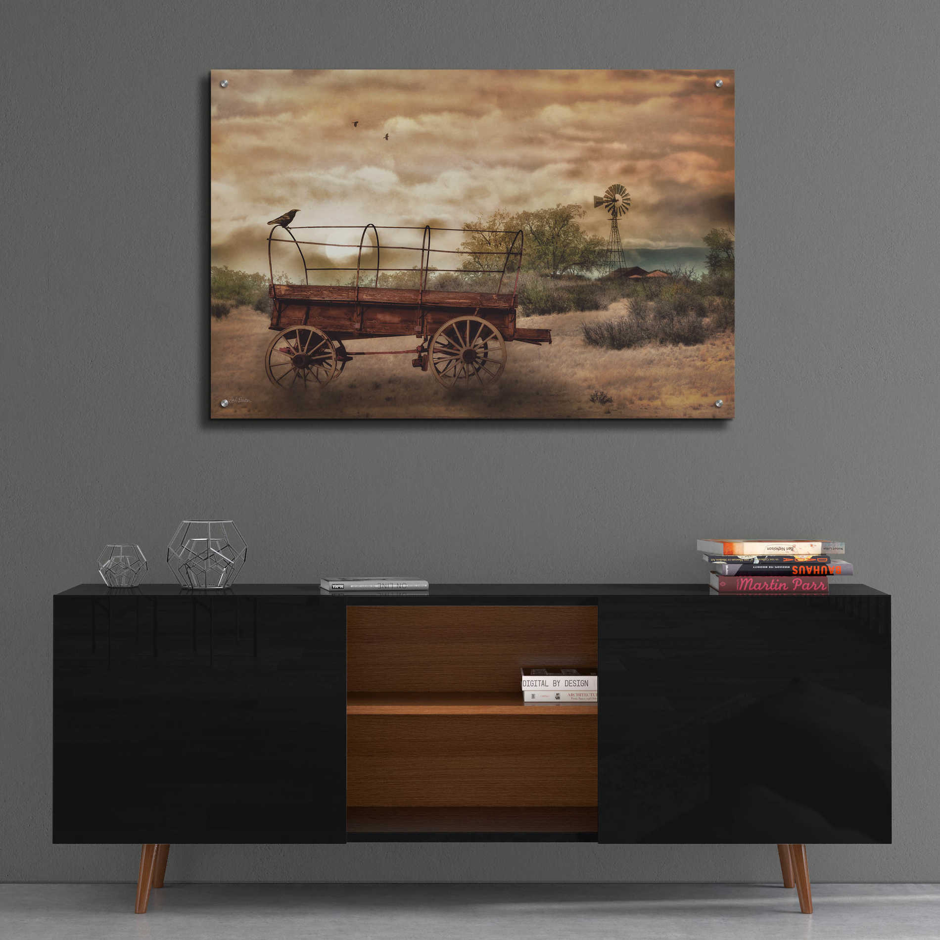 Epic Art 'Desert Wagon' by Lori Deiter Acrylic Glass Wall Art,36x24