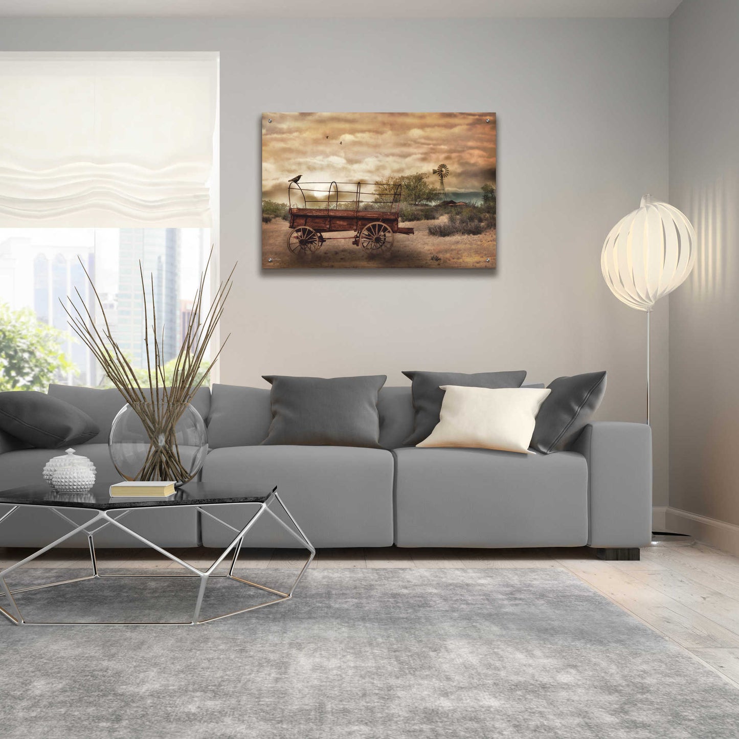 Epic Art 'Desert Wagon' by Lori Deiter Acrylic Glass Wall Art,36x24