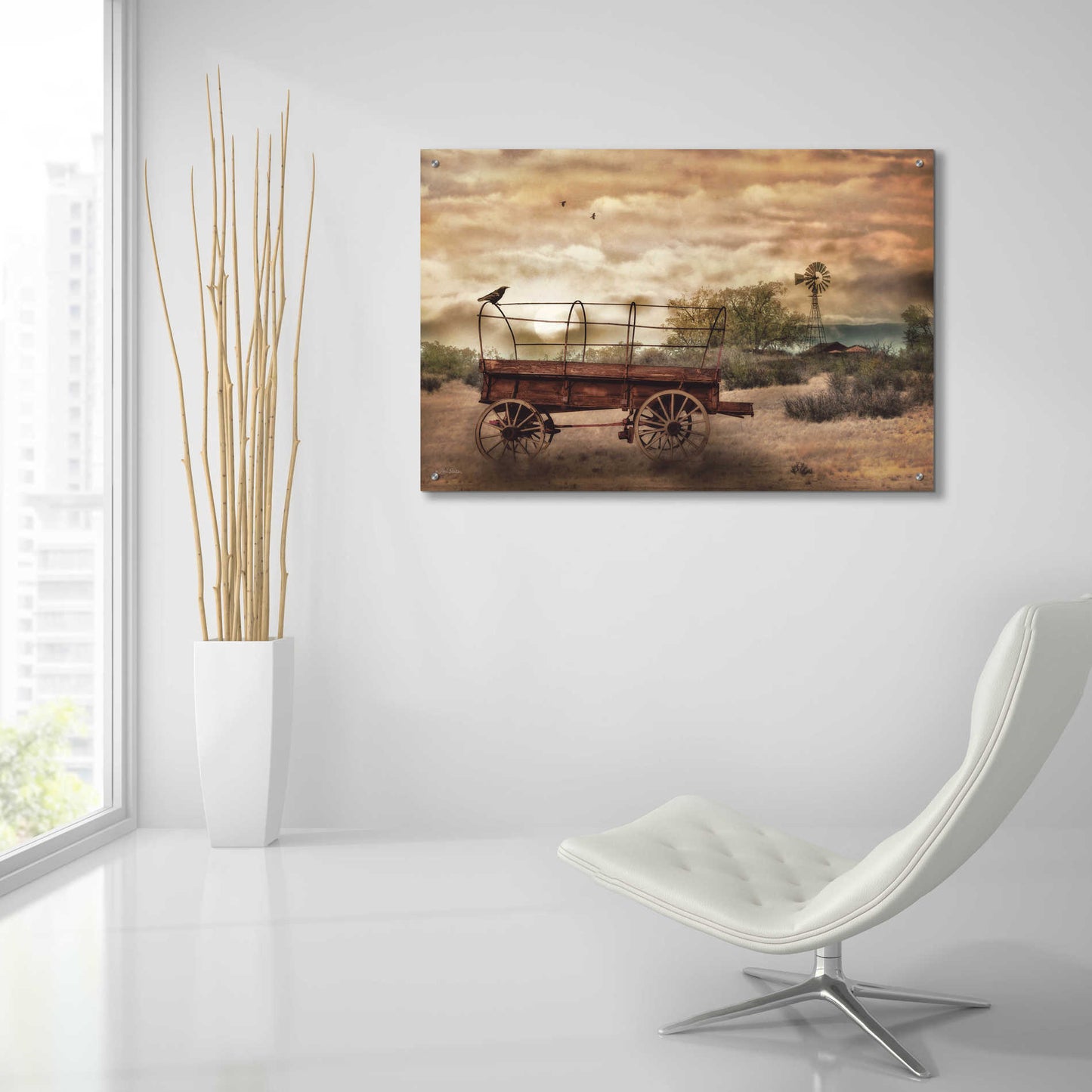 Epic Art 'Desert Wagon' by Lori Deiter Acrylic Glass Wall Art,36x24