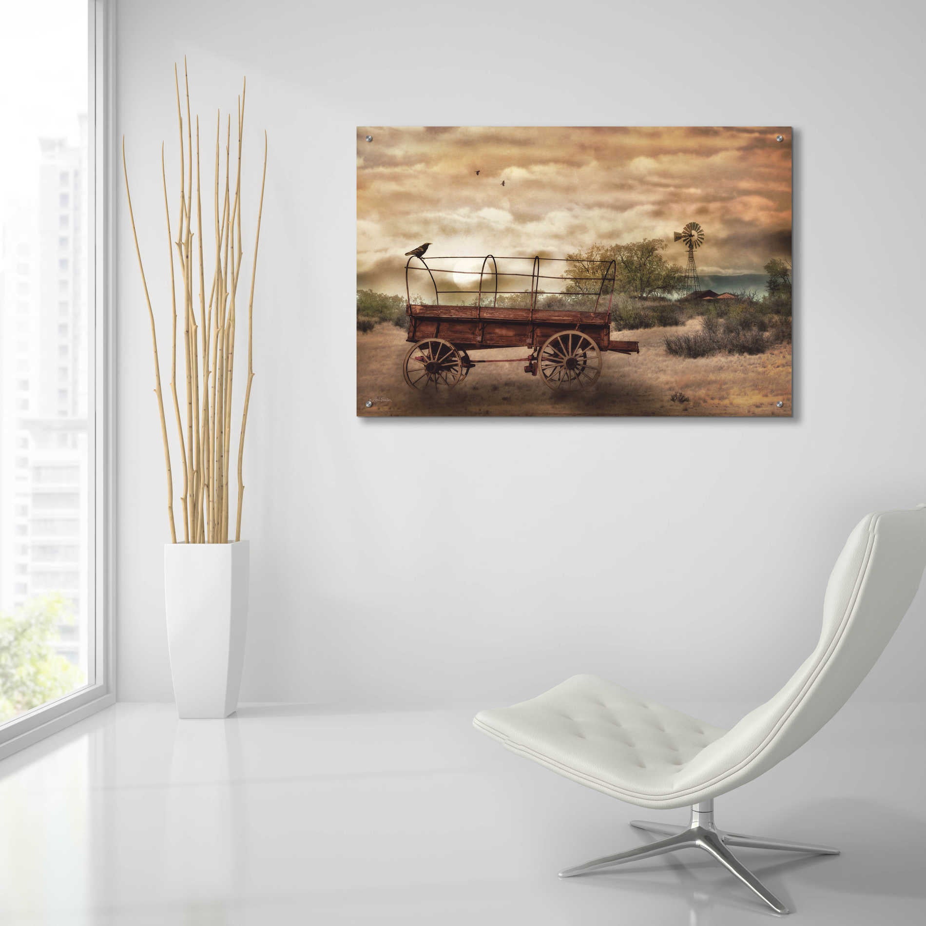 Epic Art 'Desert Wagon' by Lori Deiter Acrylic Glass Wall Art,36x24