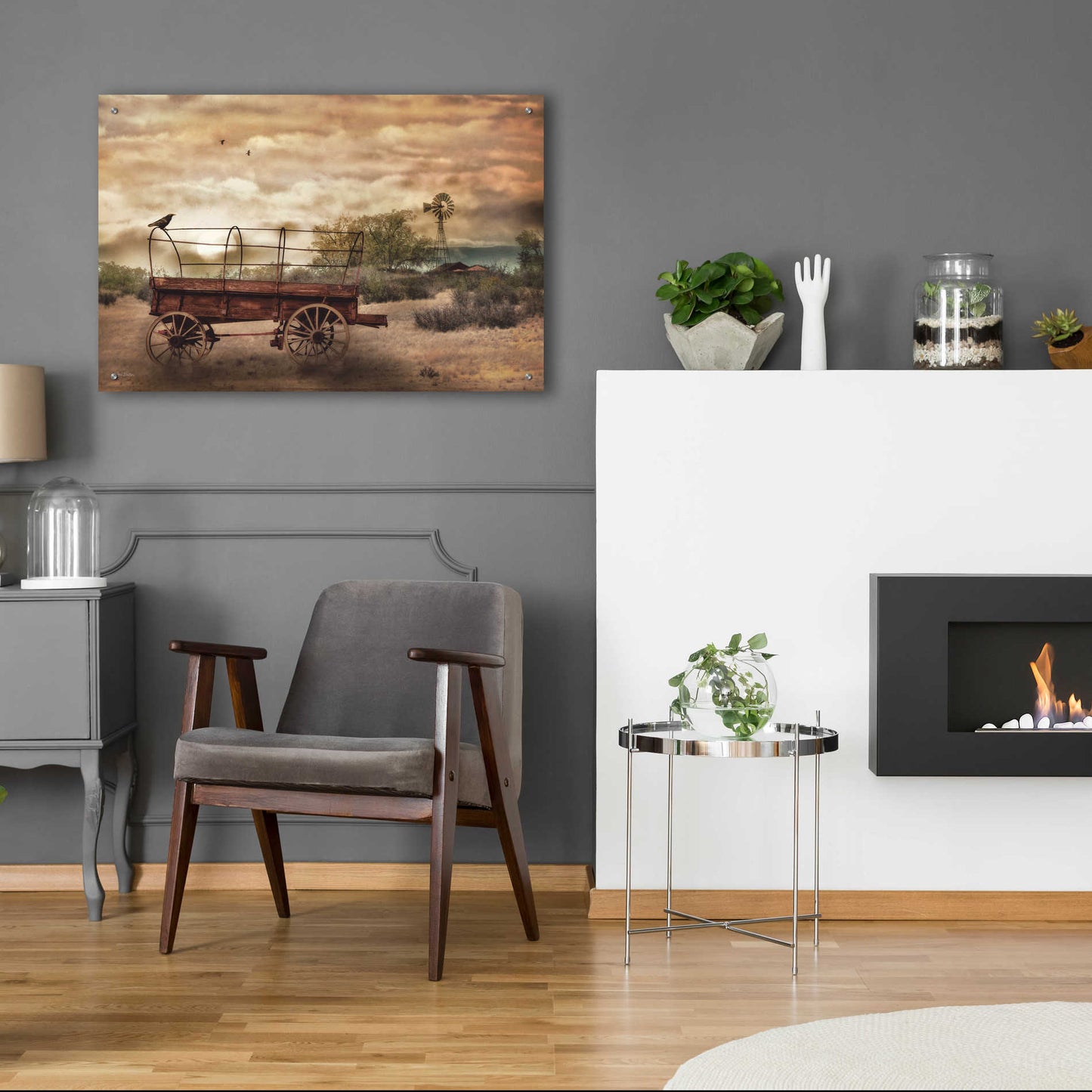 Epic Art 'Desert Wagon' by Lori Deiter Acrylic Glass Wall Art,36x24