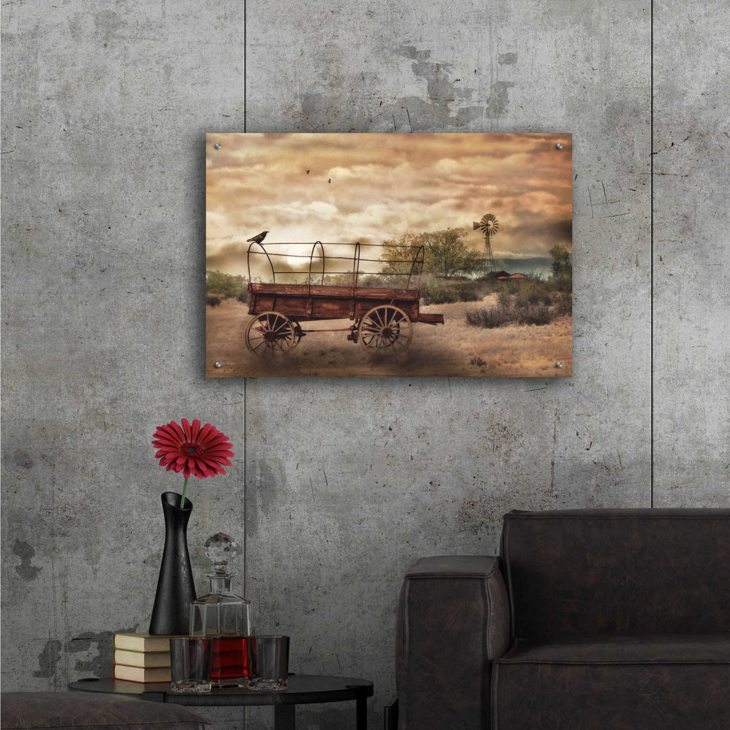 Epic Art 'Desert Wagon' by Lori Deiter Acrylic Glass Wall Art,36x24