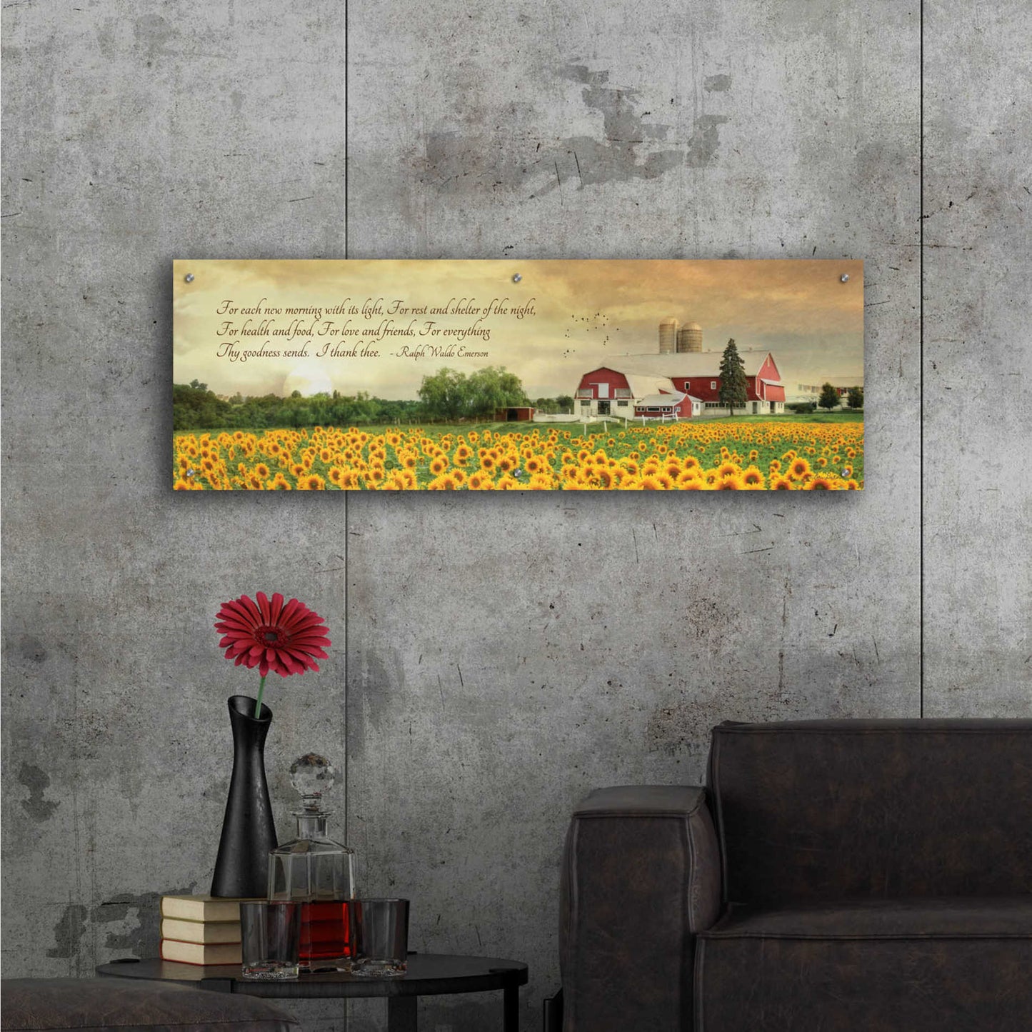 Epic Art 'I Thank Thee' by Lori Deiter Acrylic Glass Wall Art,48x16