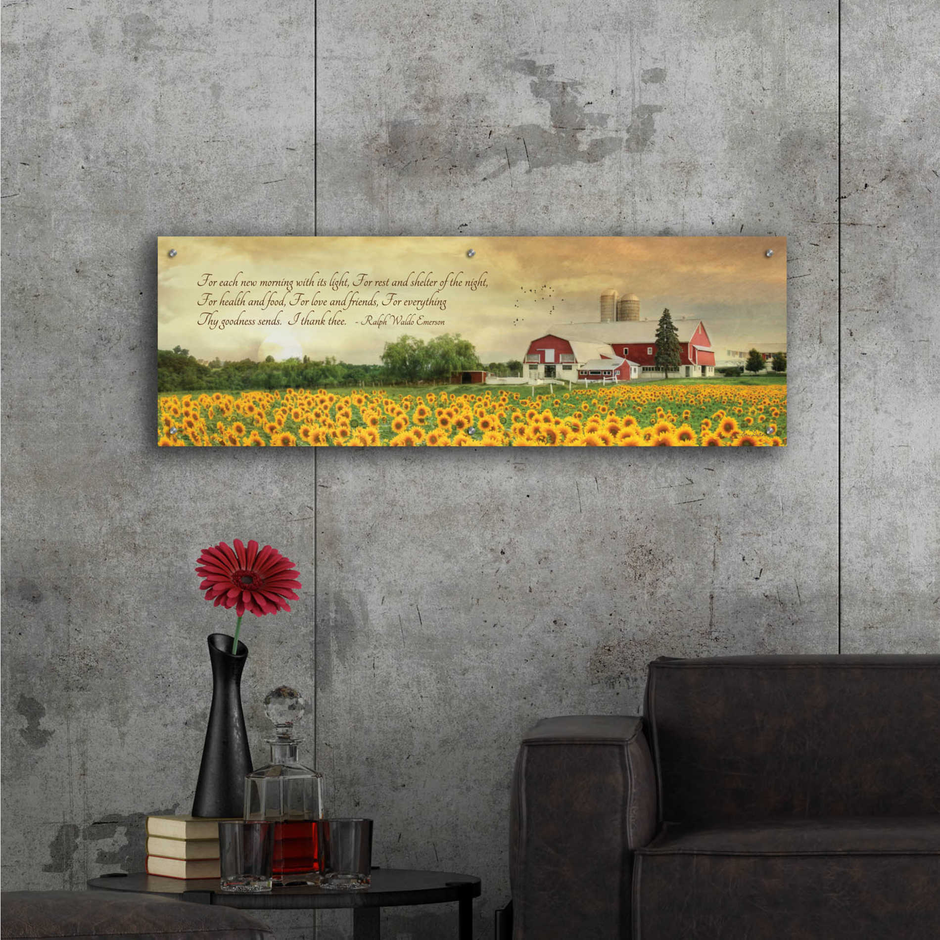 Epic Art 'I Thank Thee' by Lori Deiter Acrylic Glass Wall Art,48x16