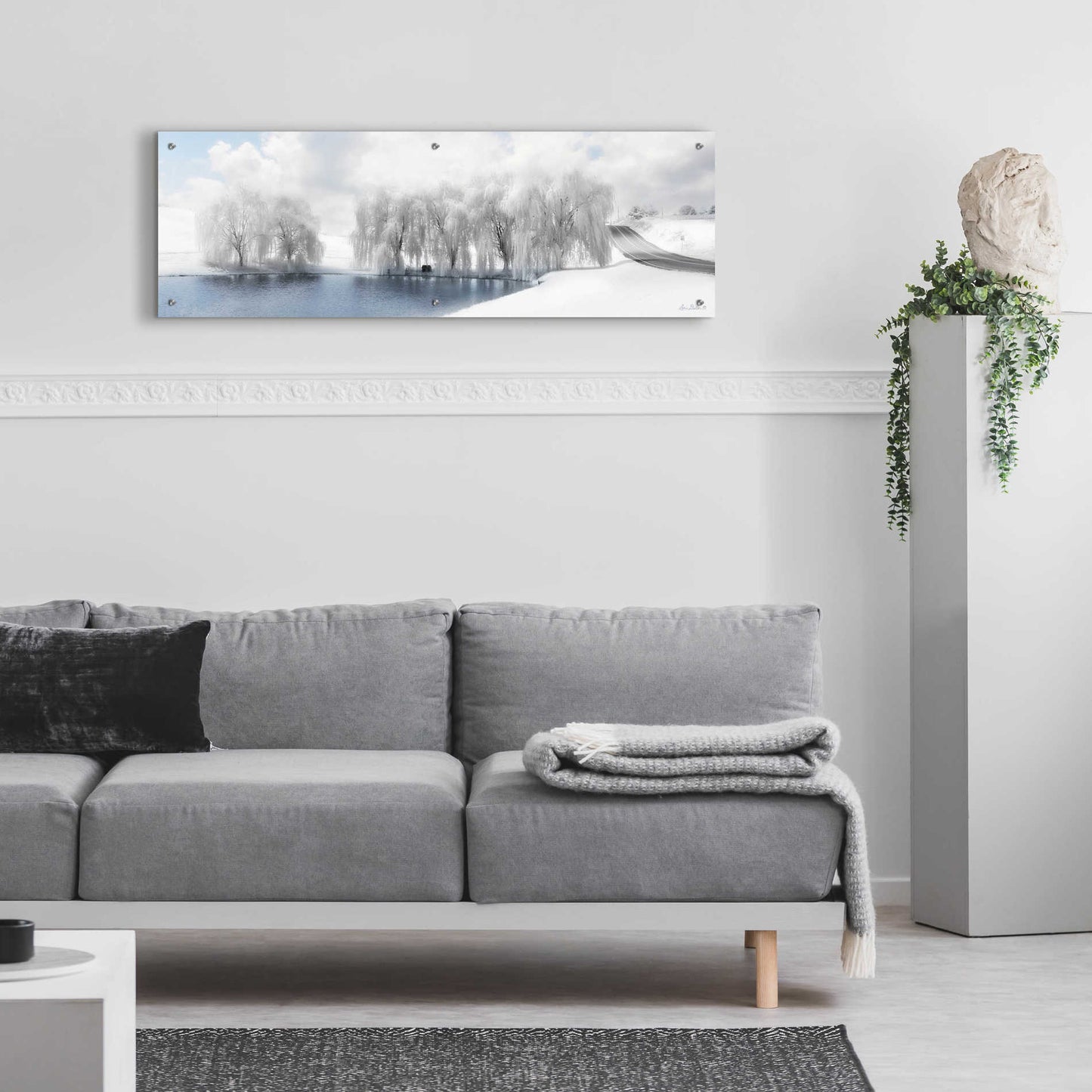 Epic Art 'Winter Willow' by Lori Deiter Acrylic Glass Wall Art,48x16