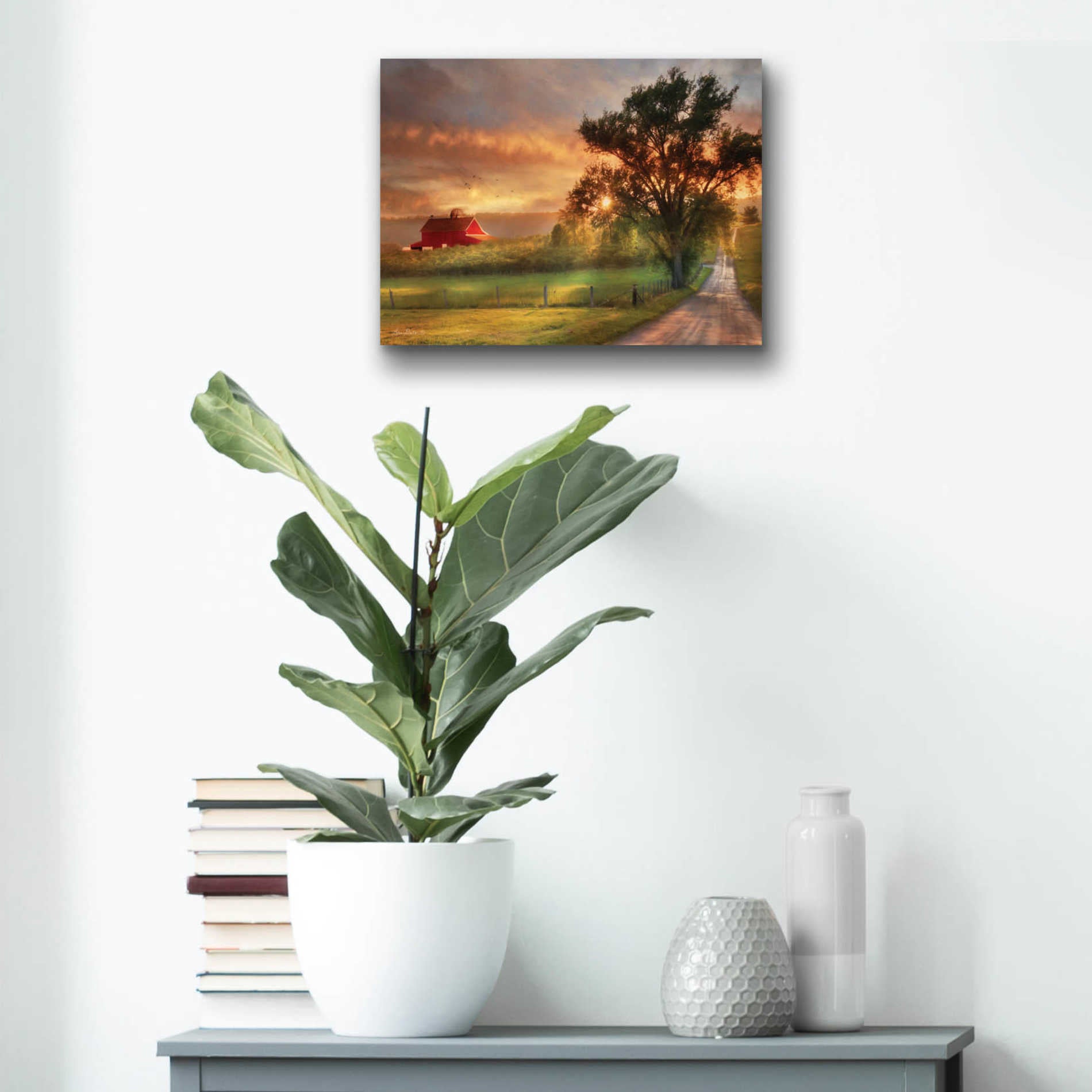 Epic Art 'Country Lane Sunset' by Lori Deiter Acrylic Glass Wall Art,16x12