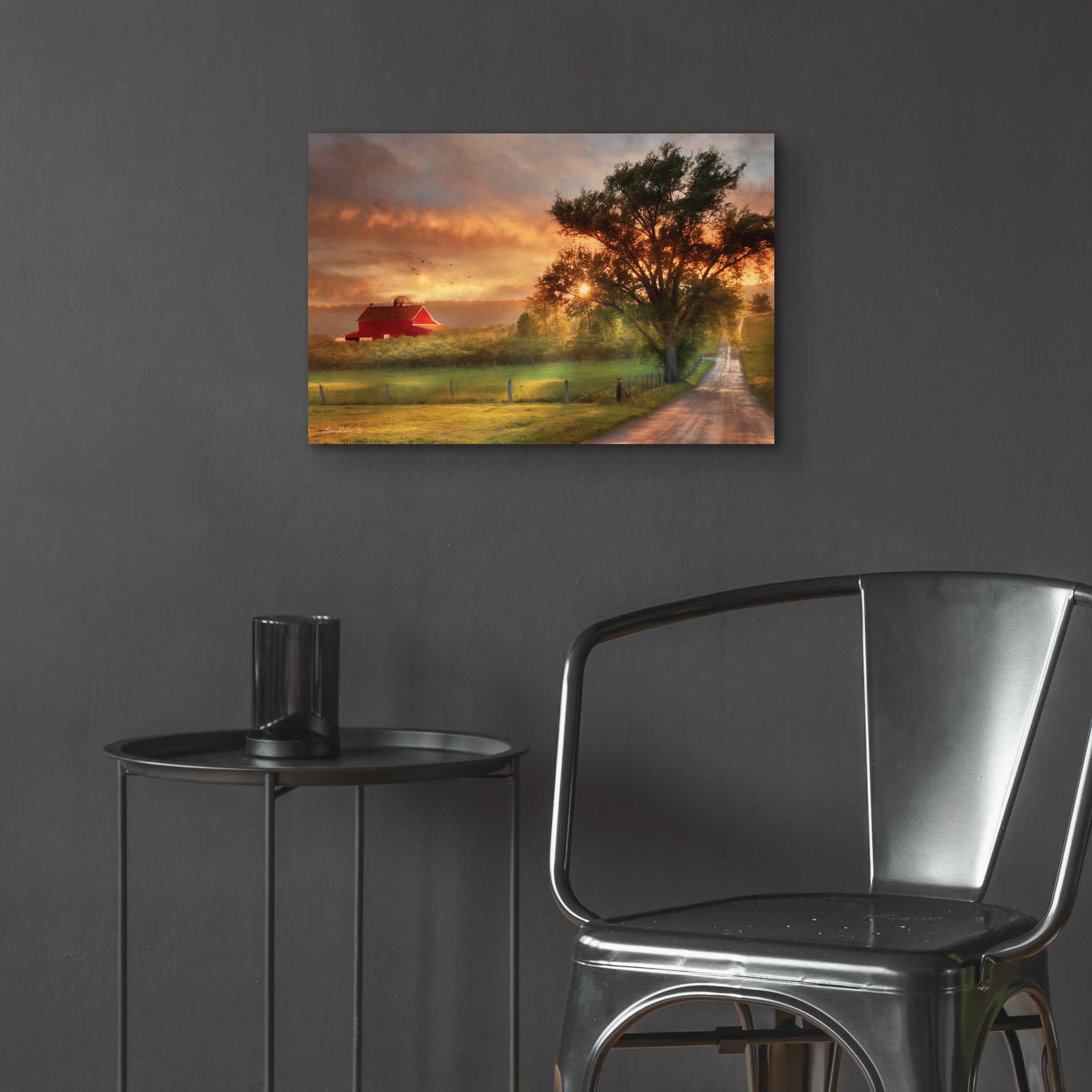 Epic Art 'Country Lane Sunset' by Lori Deiter Acrylic Glass Wall Art,24x16