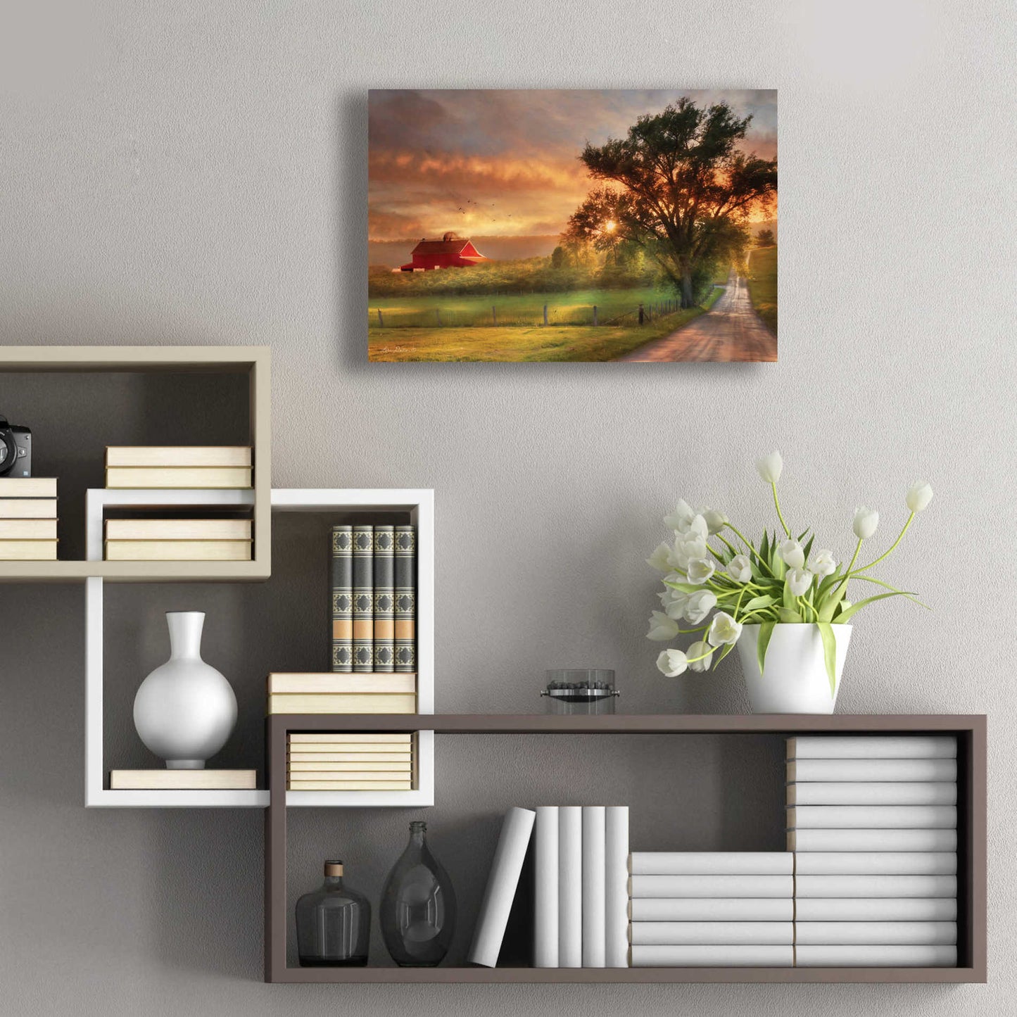 Epic Art 'Country Lane Sunset' by Lori Deiter Acrylic Glass Wall Art,24x16