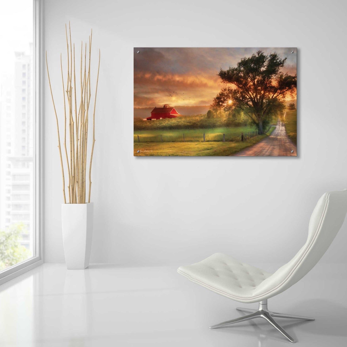 Epic Art 'Country Lane Sunset' by Lori Deiter Acrylic Glass Wall Art,36x24