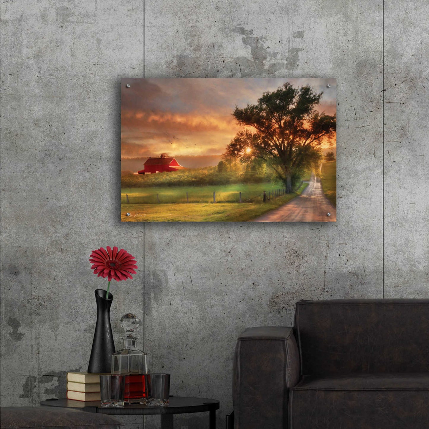 Epic Art 'Country Lane Sunset' by Lori Deiter Acrylic Glass Wall Art,36x24