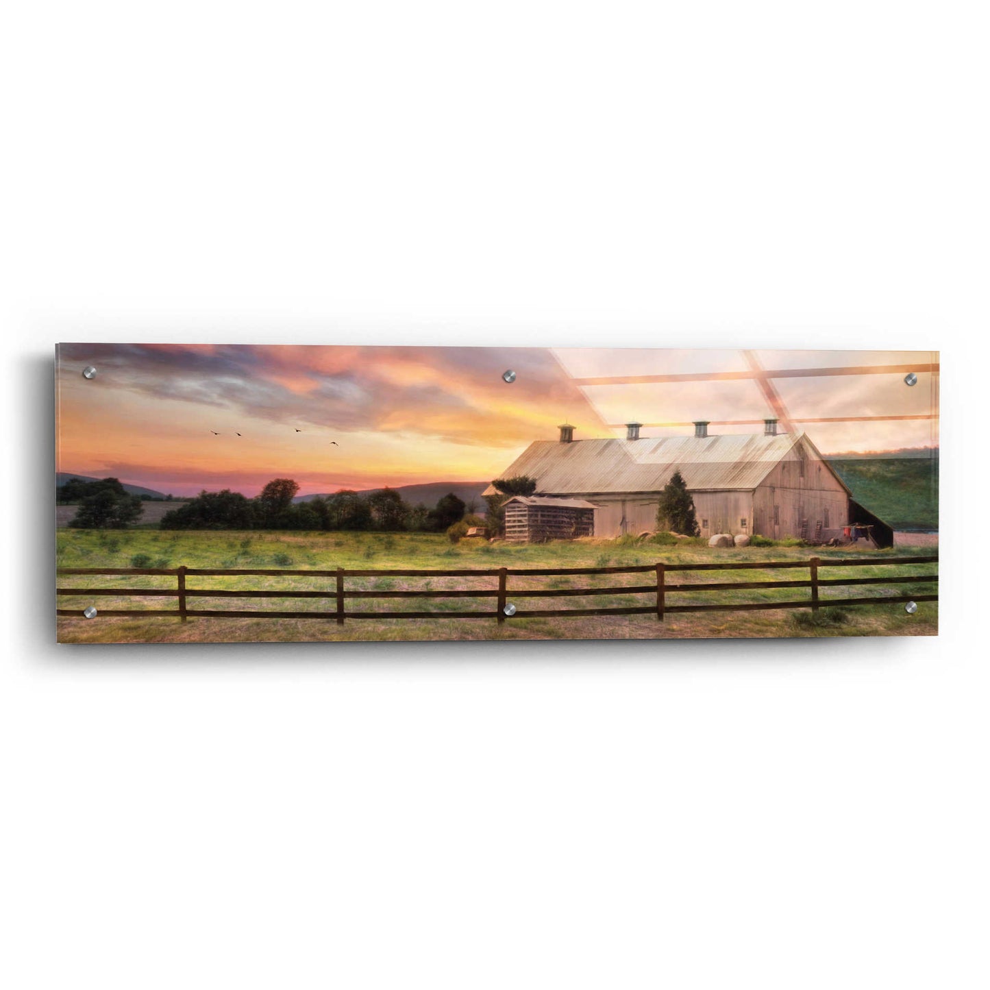 Epic Art 'Sunset in the Valley' by Lori Deiter Acrylic Glass Wall Art,36x12