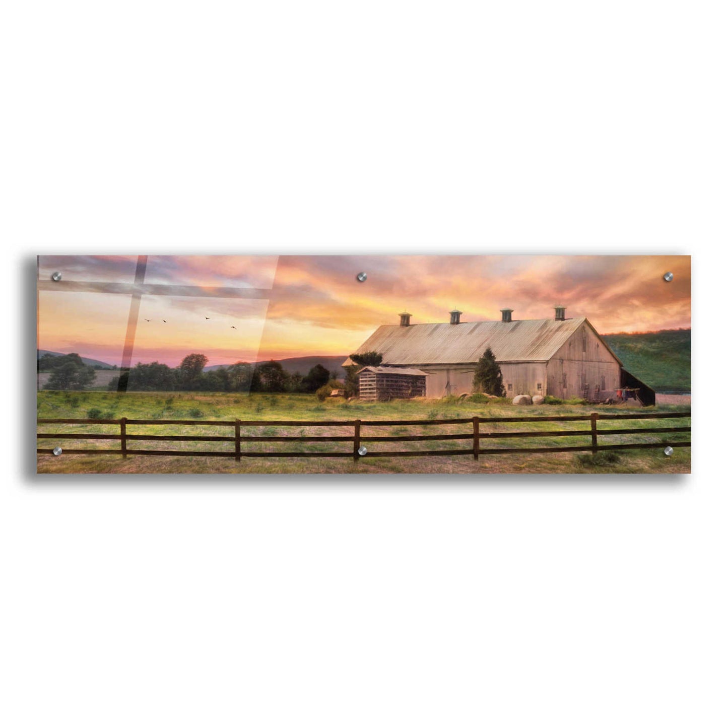 Epic Art 'Sunset in the Valley' by Lori Deiter Acrylic Glass Wall Art,36x12