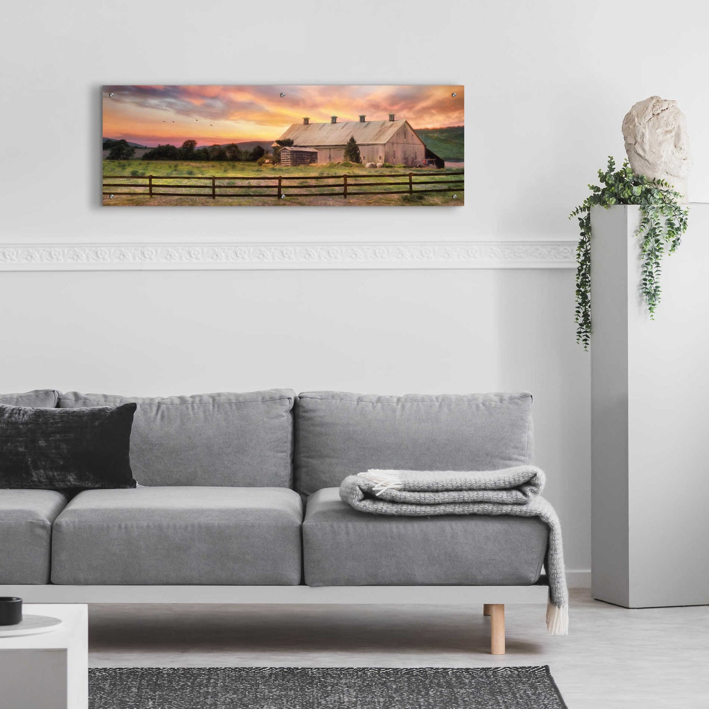 Epic Art 'Sunset in the Valley' by Lori Deiter Acrylic Glass Wall Art,48x16