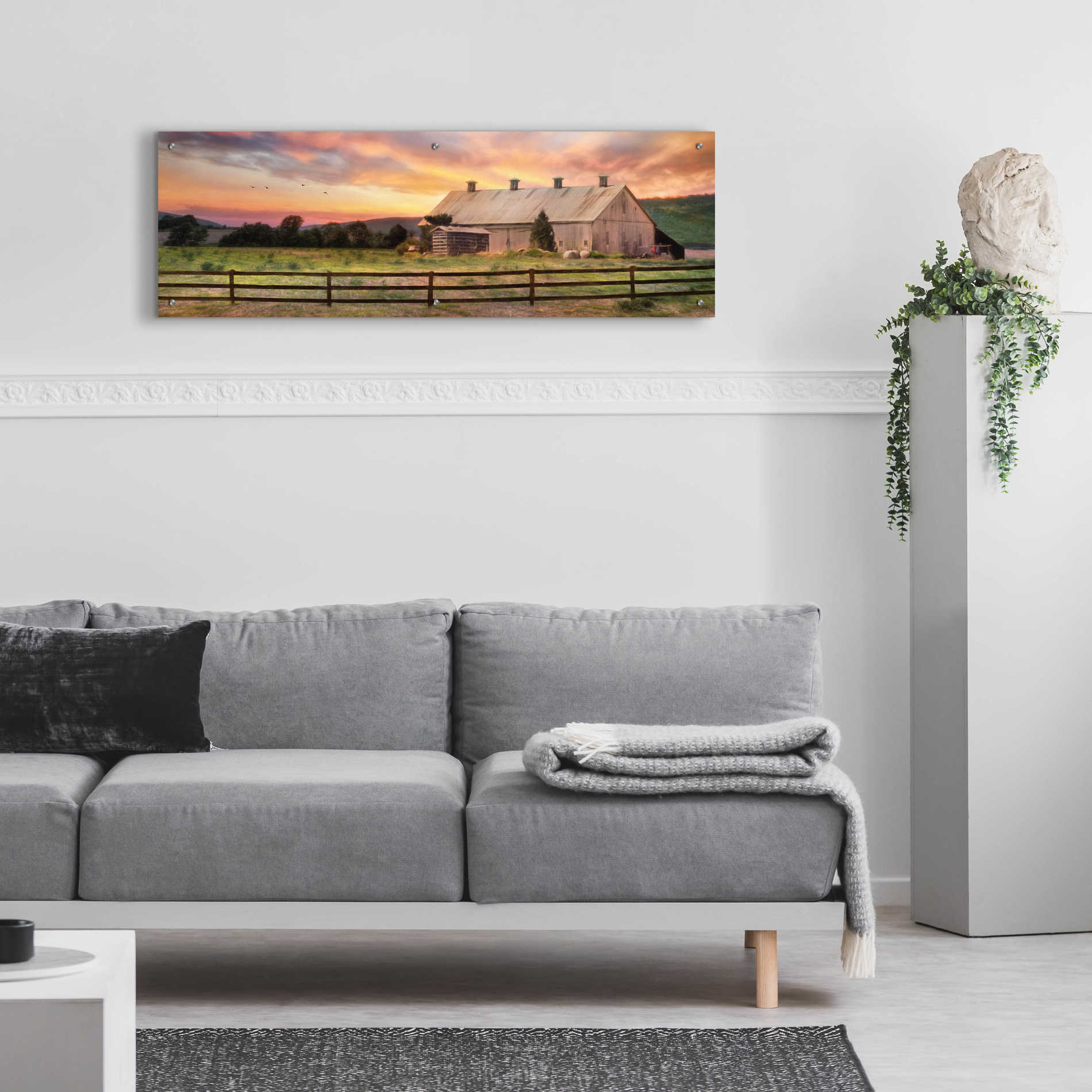 Epic Art 'Sunset in the Valley' by Lori Deiter Acrylic Glass Wall Art,48x16