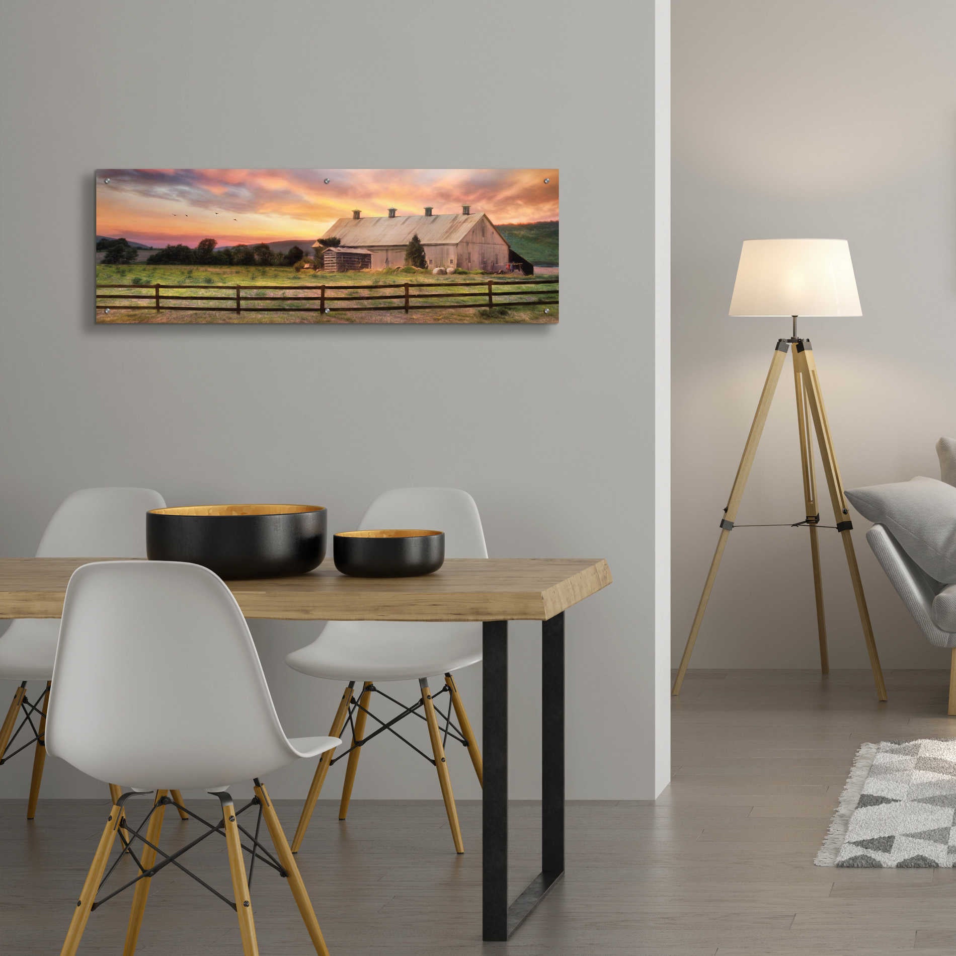 Epic Art 'Sunset in the Valley' by Lori Deiter Acrylic Glass Wall Art,48x16