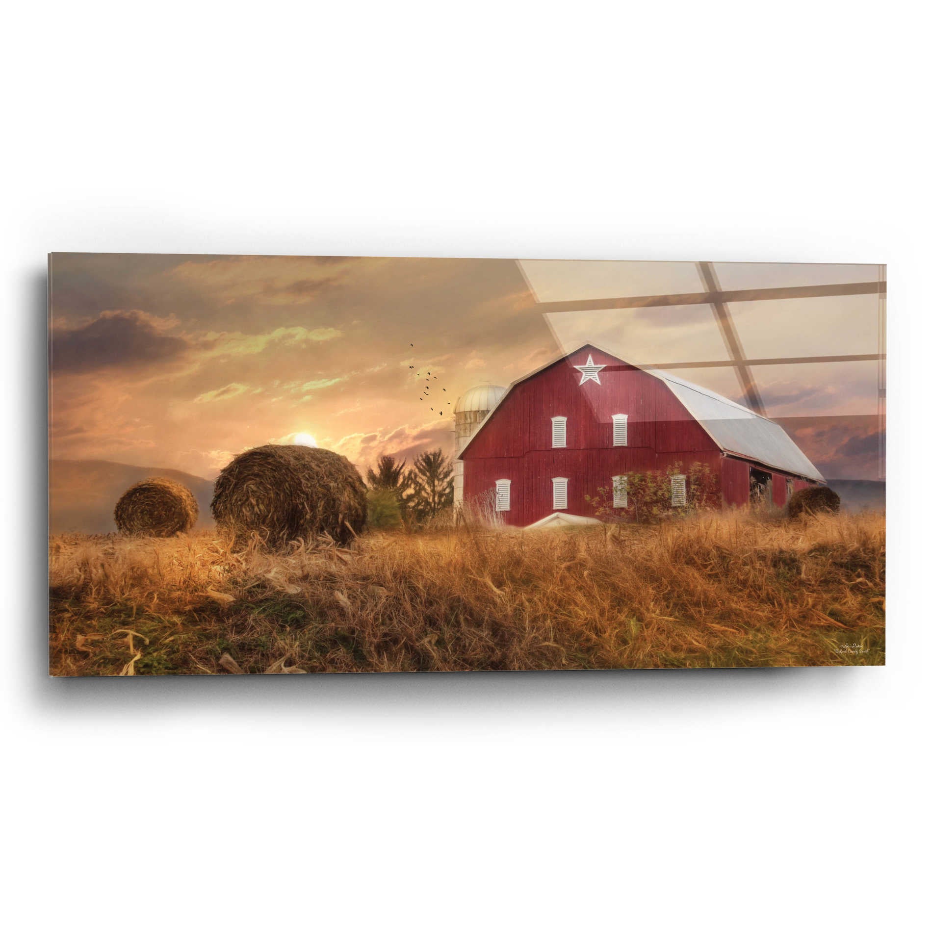 Epic Art 'Bedford County Sunset' by Lori Deiter Acrylic Glass Wall Art,24x12