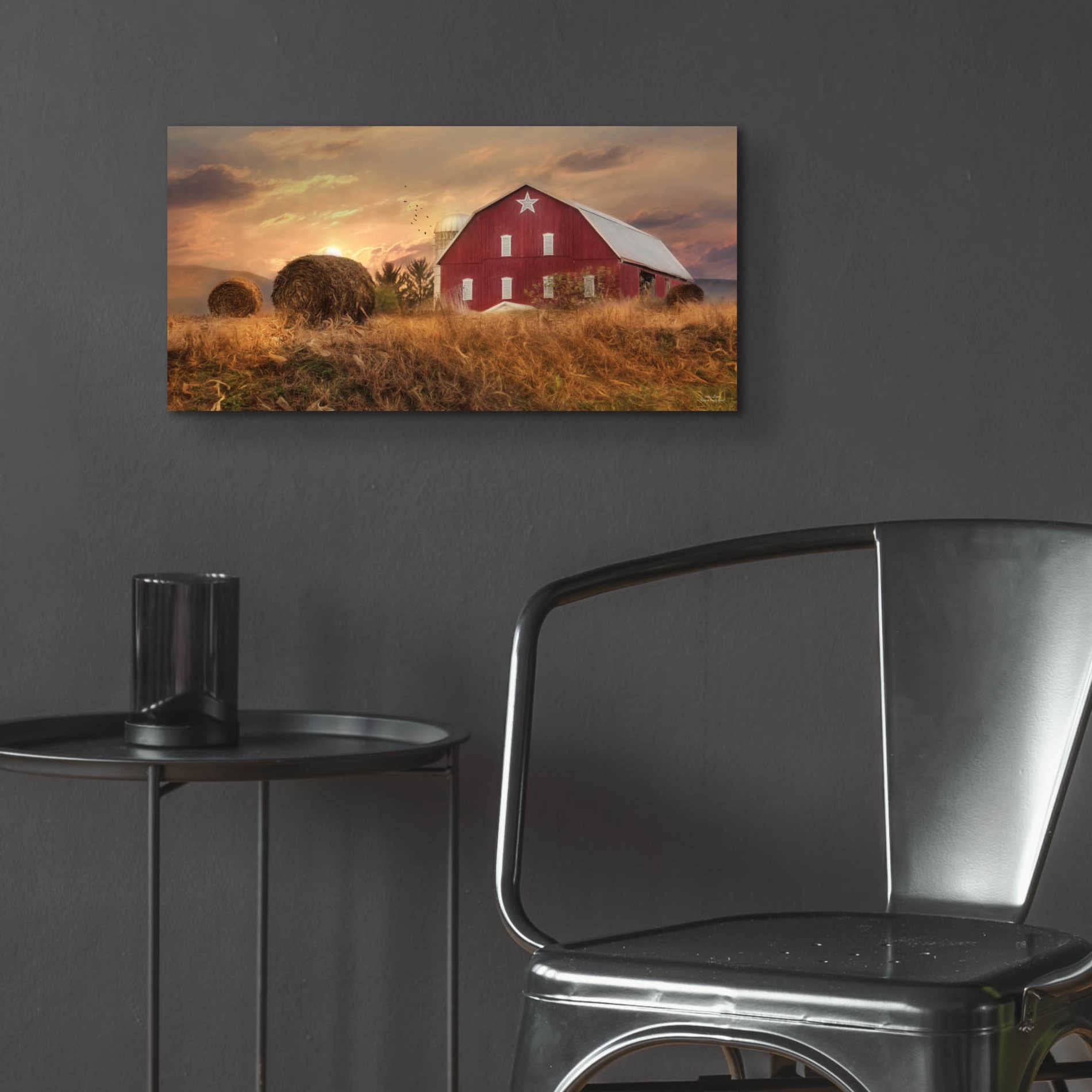 Epic Art 'Bedford County Sunset' by Lori Deiter Acrylic Glass Wall Art,24x12