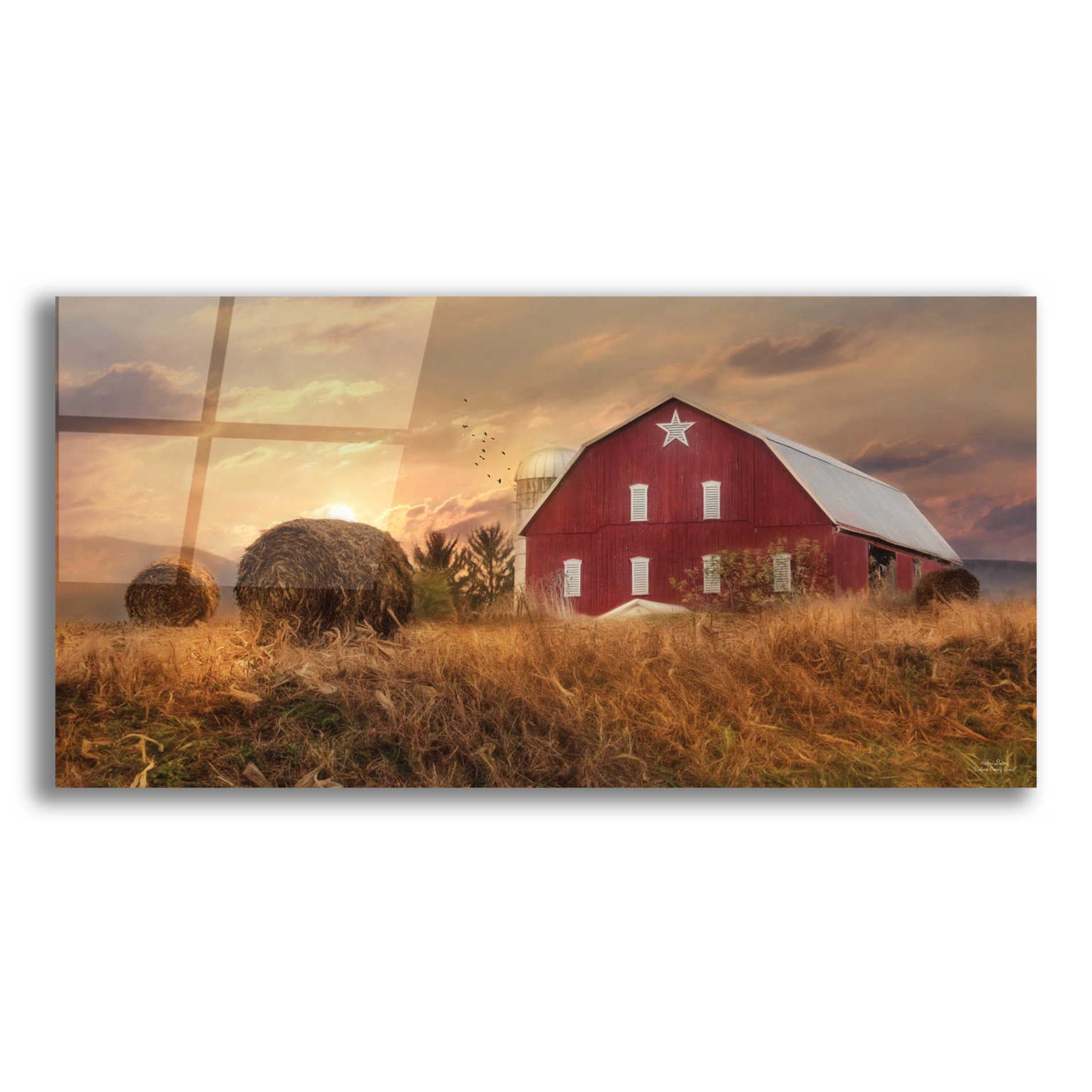 Epic Art 'Bedford County Sunset' by Lori Deiter Acrylic Glass Wall Art,24x12