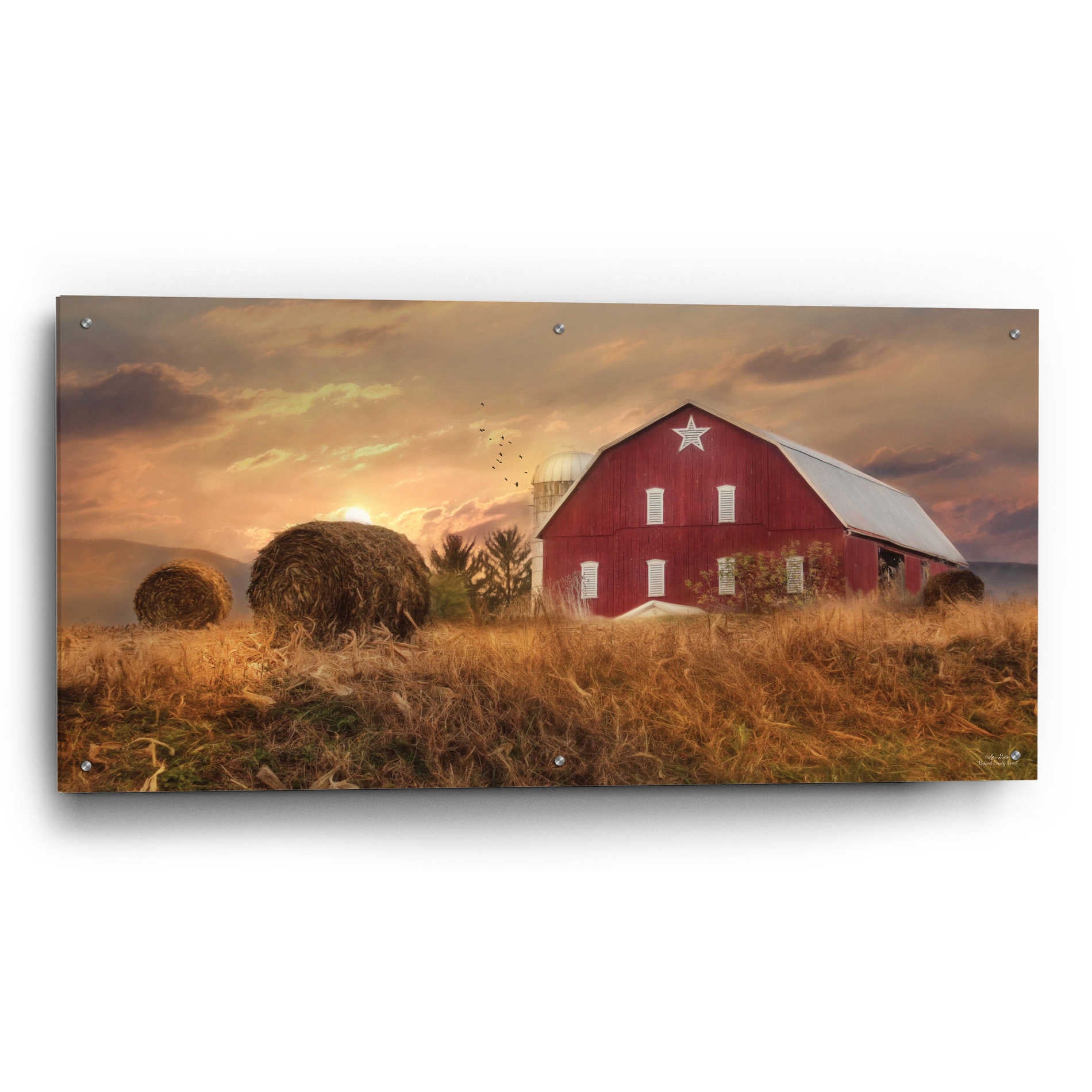 Epic Art 'Bedford County Sunset' by Lori Deiter Acrylic Glass Wall Art,48x24