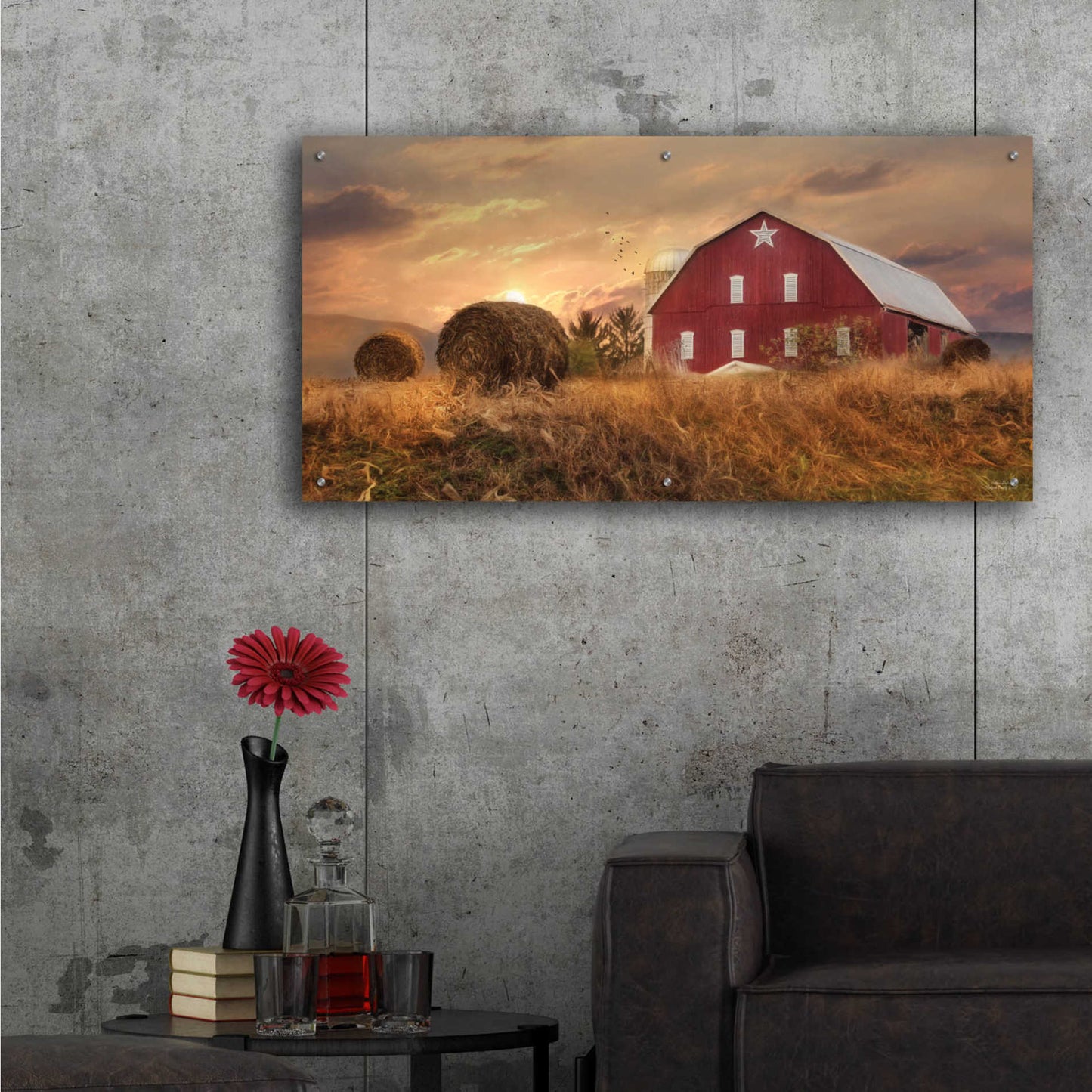 Epic Art 'Bedford County Sunset' by Lori Deiter Acrylic Glass Wall Art,48x24