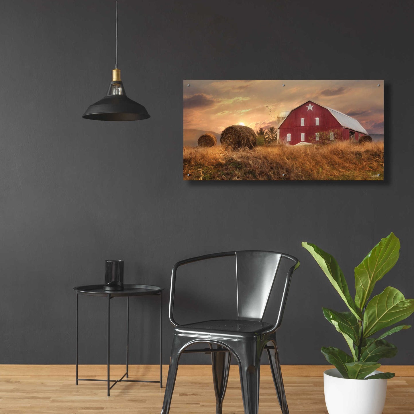 Epic Art 'Bedford County Sunset' by Lori Deiter Acrylic Glass Wall Art,48x24