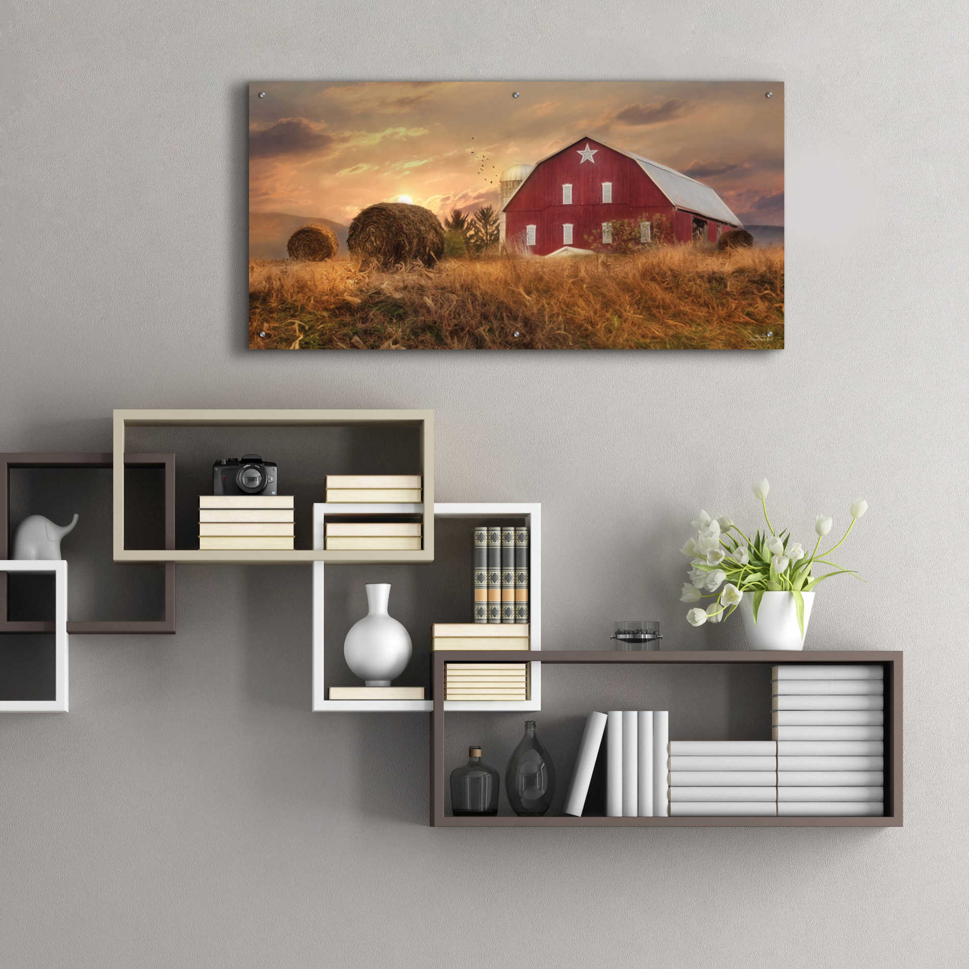 Epic Art 'Bedford County Sunset' by Lori Deiter Acrylic Glass Wall Art,48x24