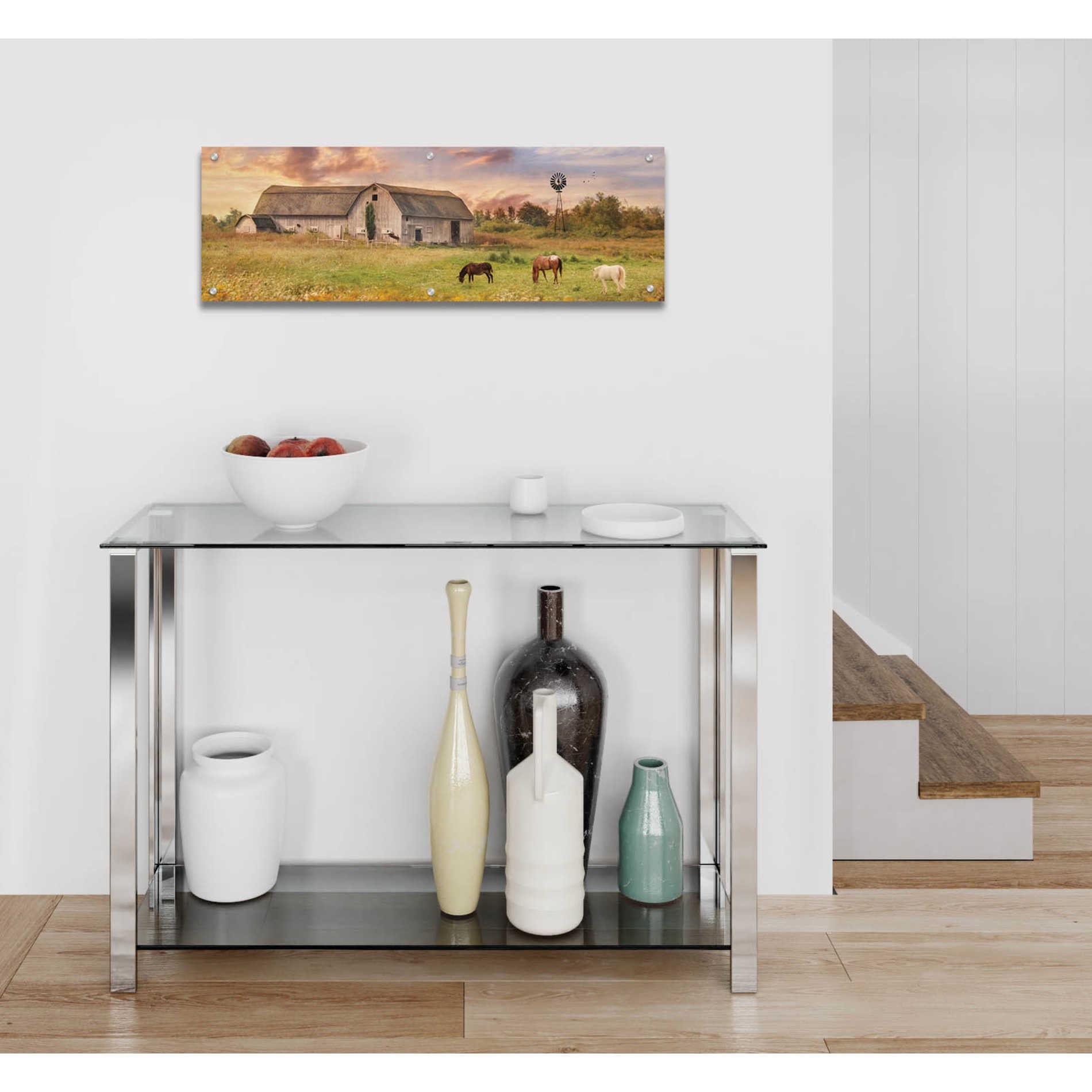 Epic Art 'Clayton Barnyard' by Lori Deiter Acrylic Glass Wall Art,36x12