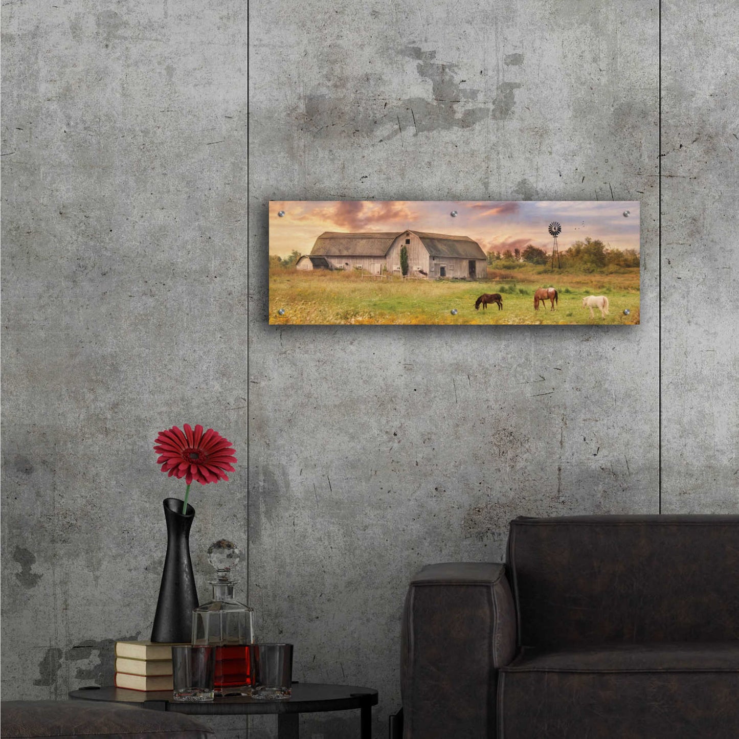 Epic Art 'Clayton Barnyard' by Lori Deiter Acrylic Glass Wall Art,36x12